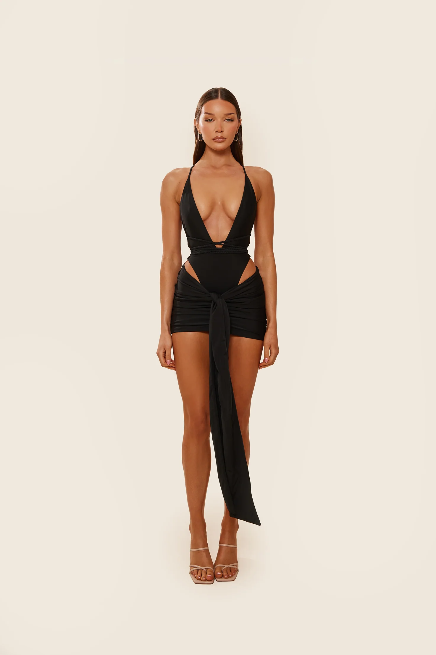 1115-tie-up-mini-skirt-in-black-1.webp Tie Up Mini Skirt in Black