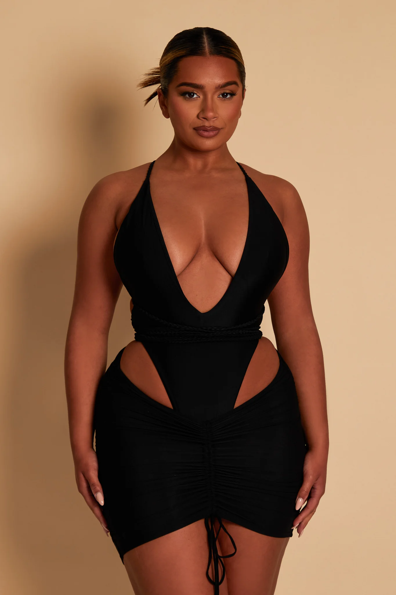 Mesh Cover Up Skirt in Black