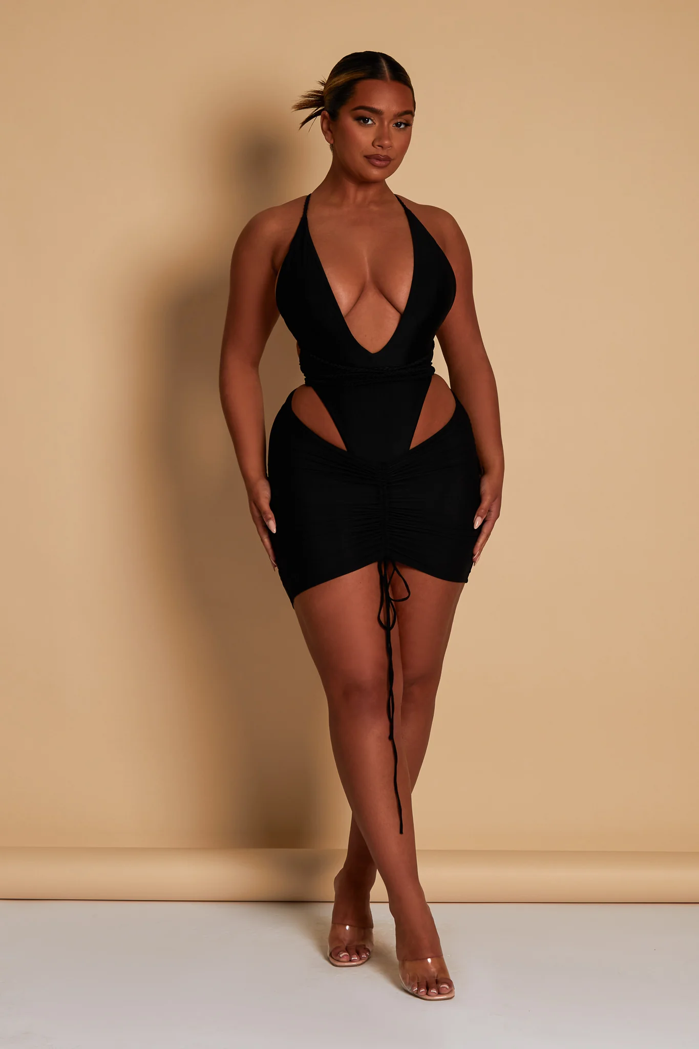 Mesh Cover Up Skirt in Black