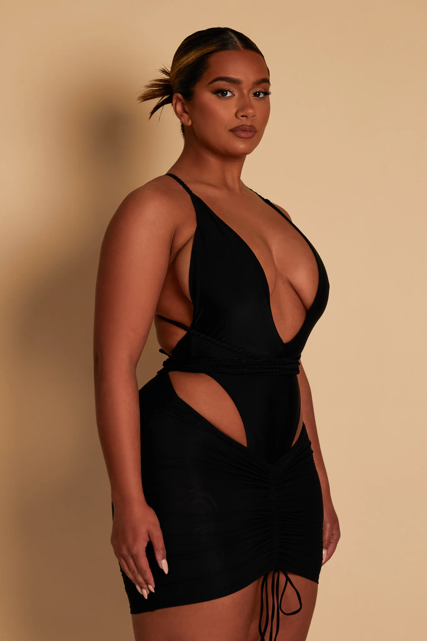 Mesh Cover Up Skirt in Black