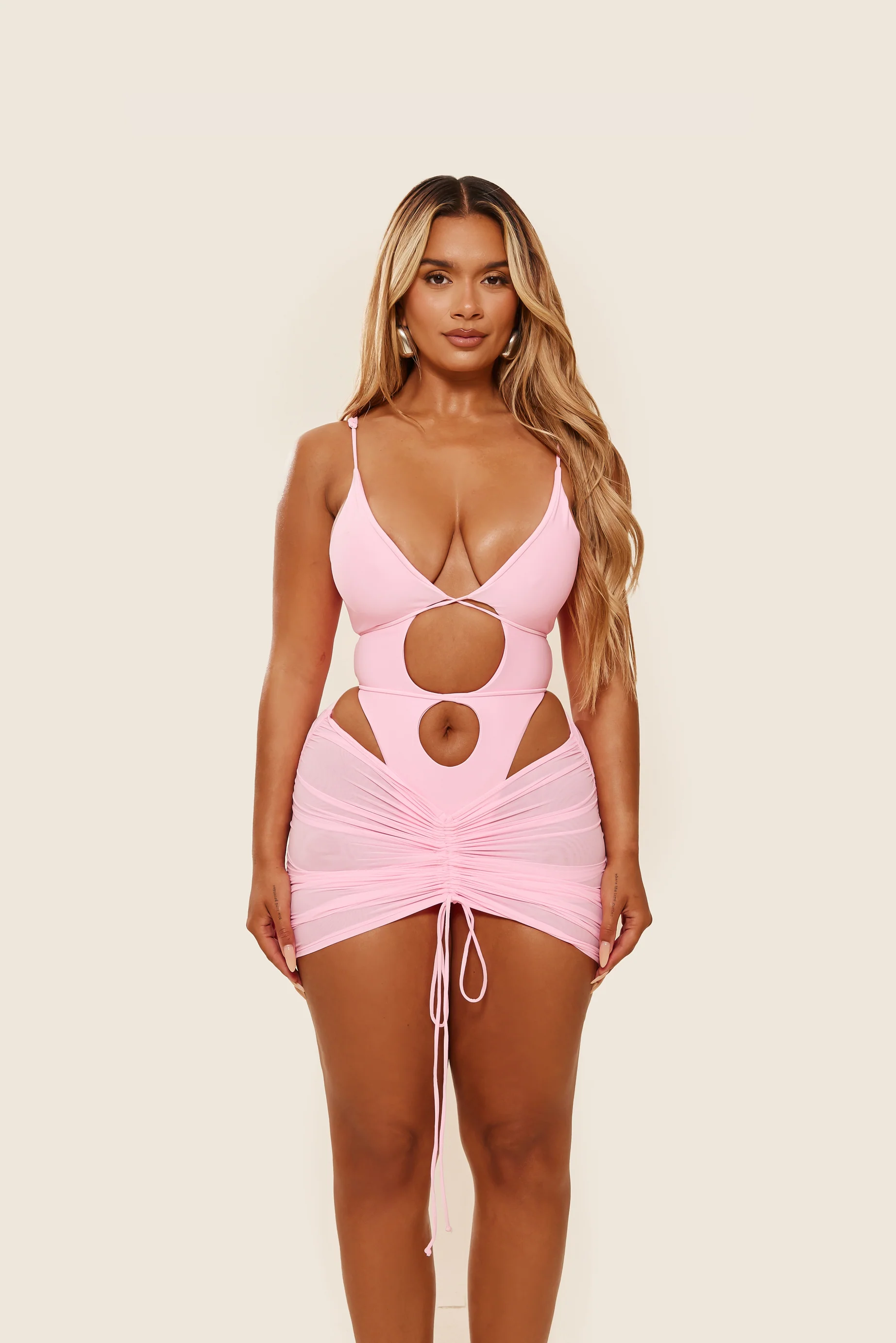 1507-mesh-ruched-coverup-skirt-in-baby-pink-4.webp Mesh Ruched Coverup Skirt in Baby Pink