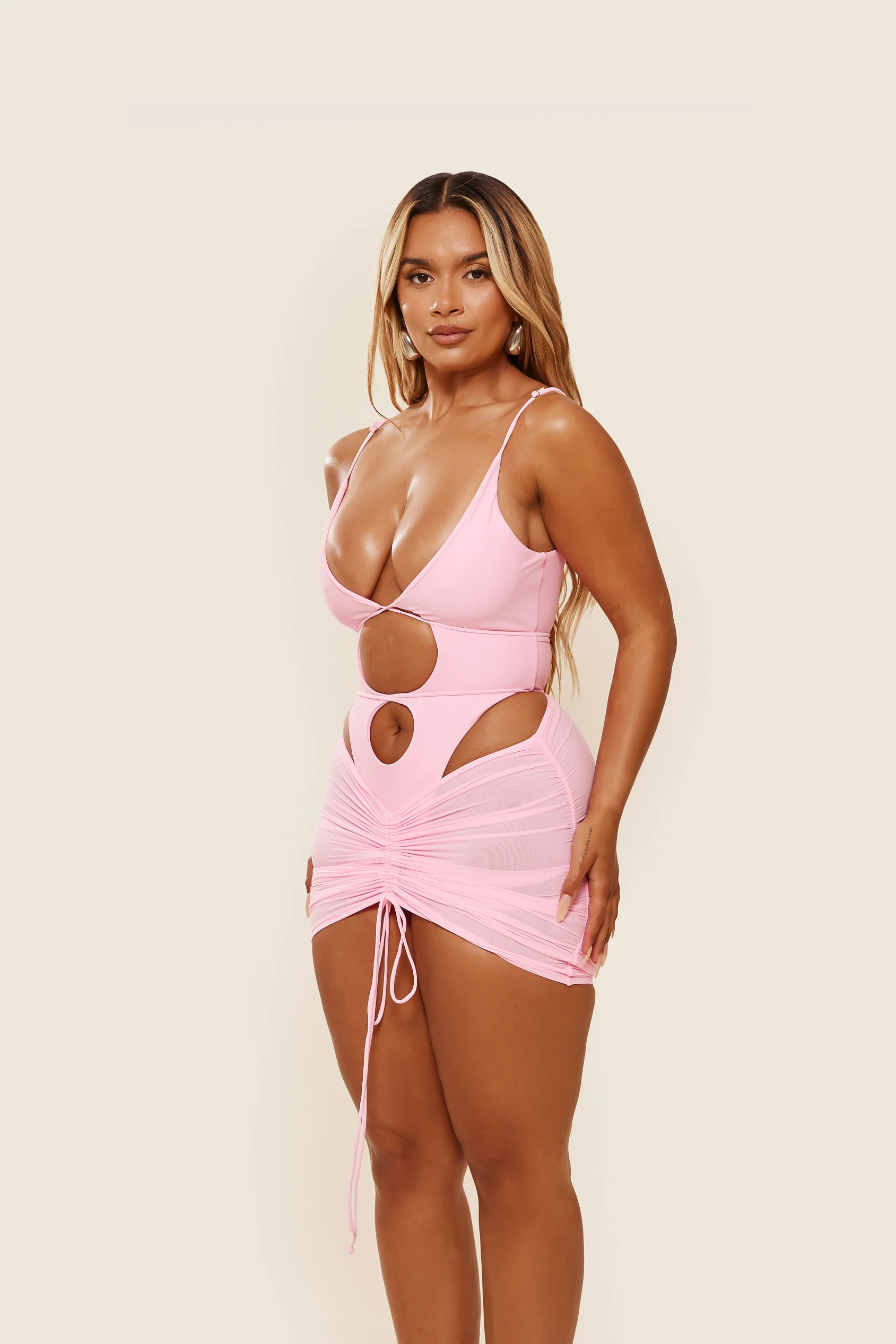 1507-mesh-ruched-coverup-skirt-in-baby-pink-5.webp Mesh Ruched Coverup Skirt in Baby Pink