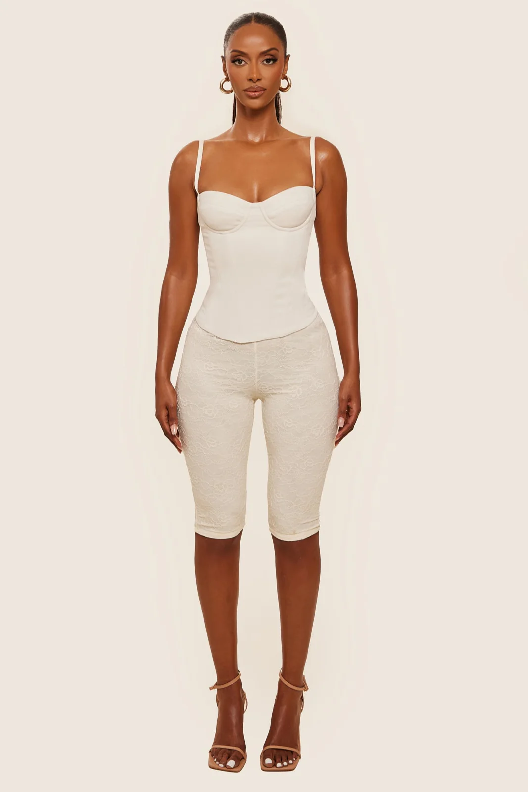 The Brielle Capri Bottoms in Off White