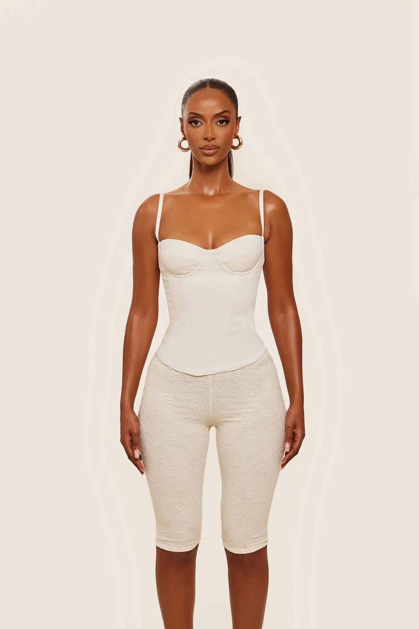 The Brielle Capri Bottoms in Off White