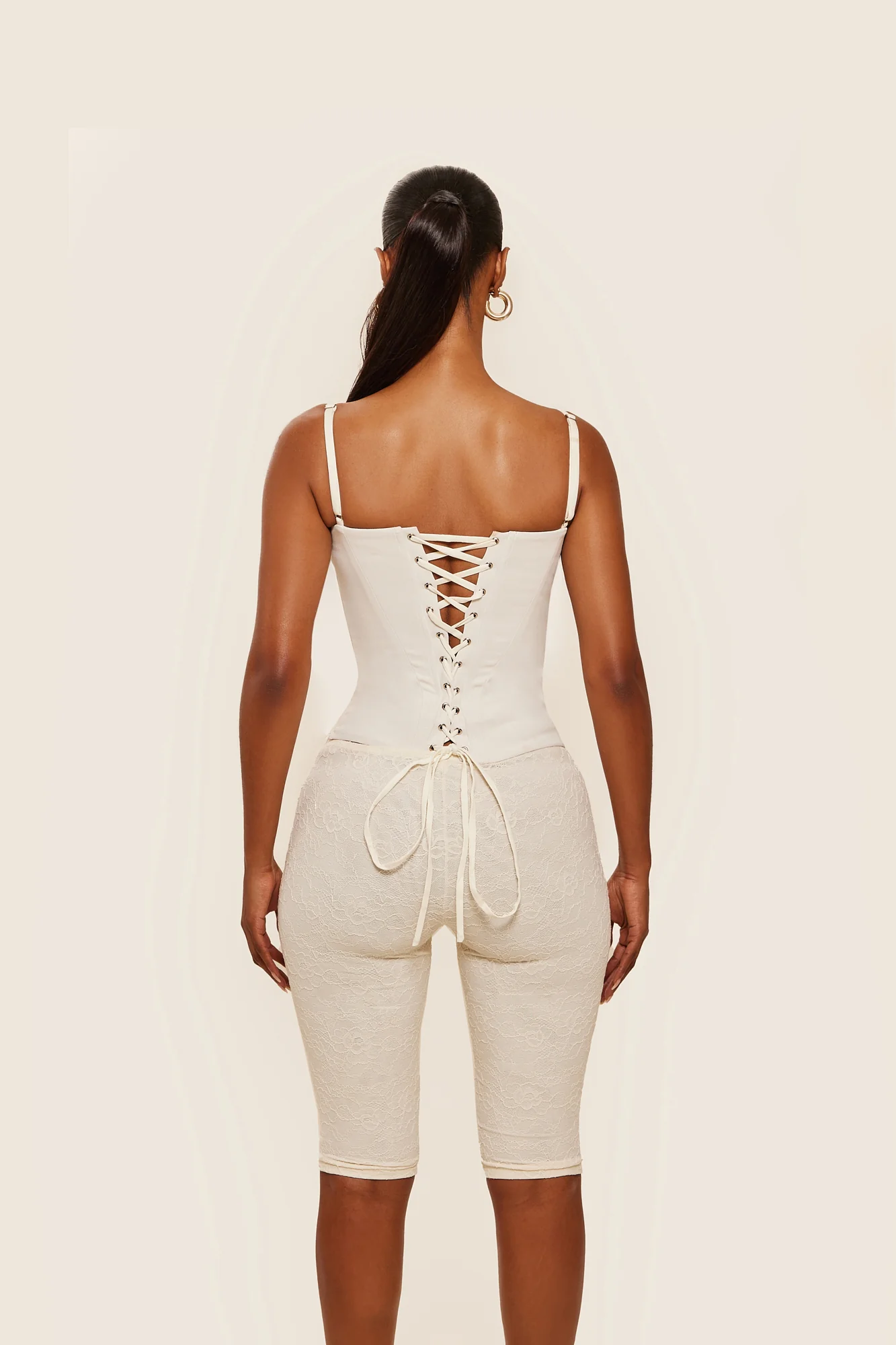 The Brielle Capri Bottoms in Off White