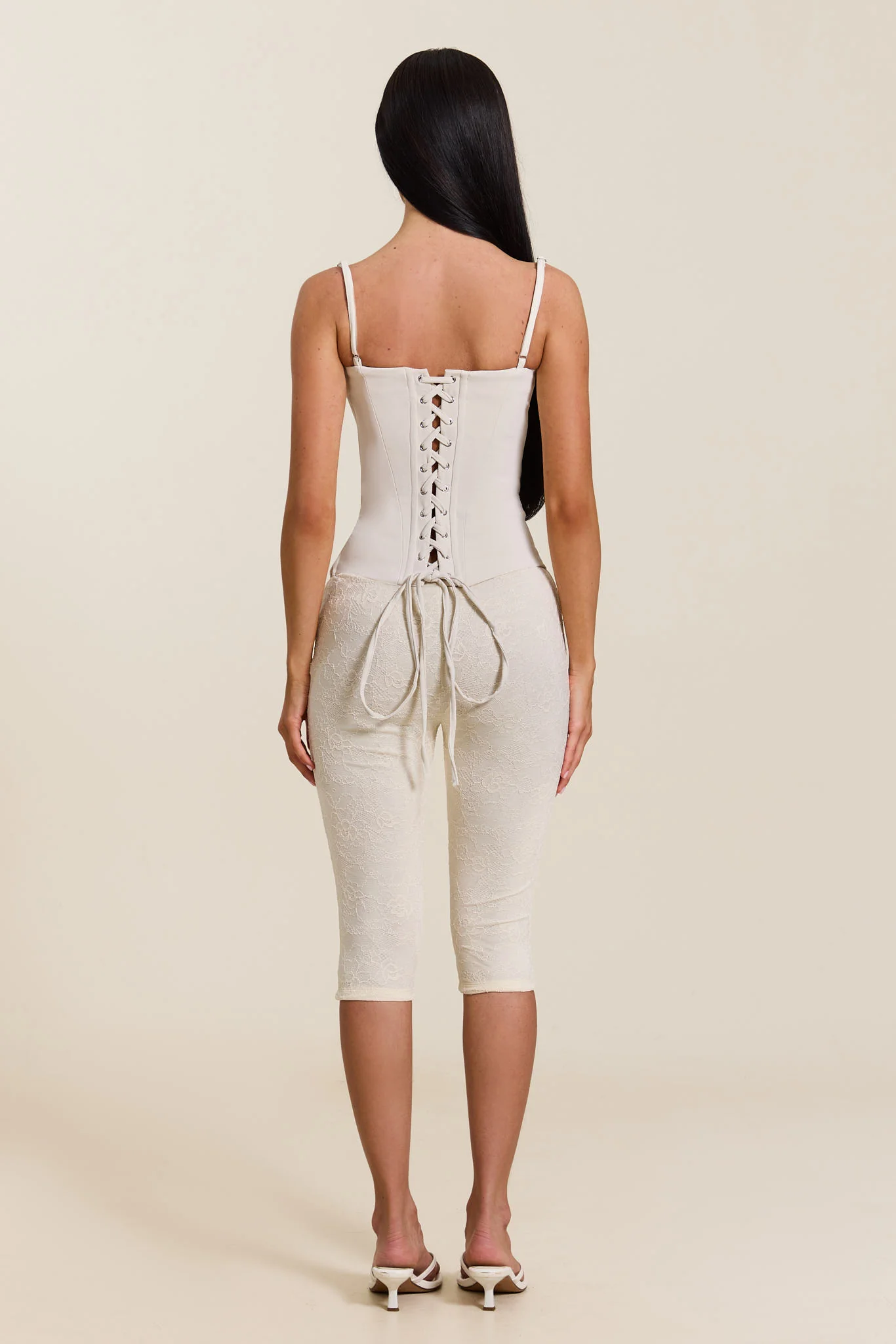 The Brielle Capri Bottoms in Off White