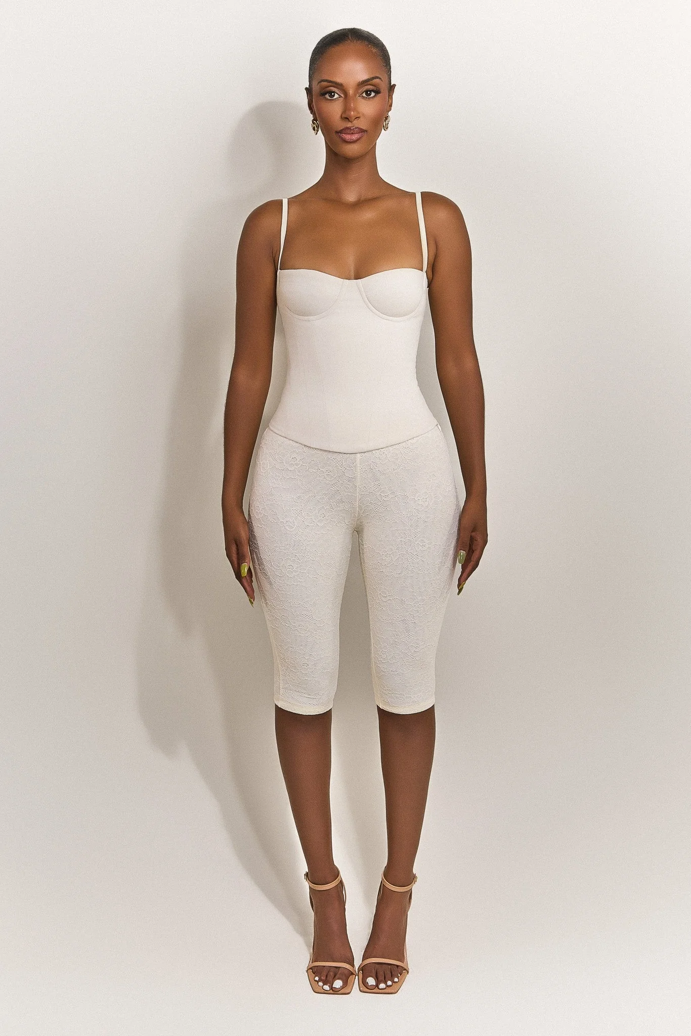 The Brielle Capri Bottoms in Off White