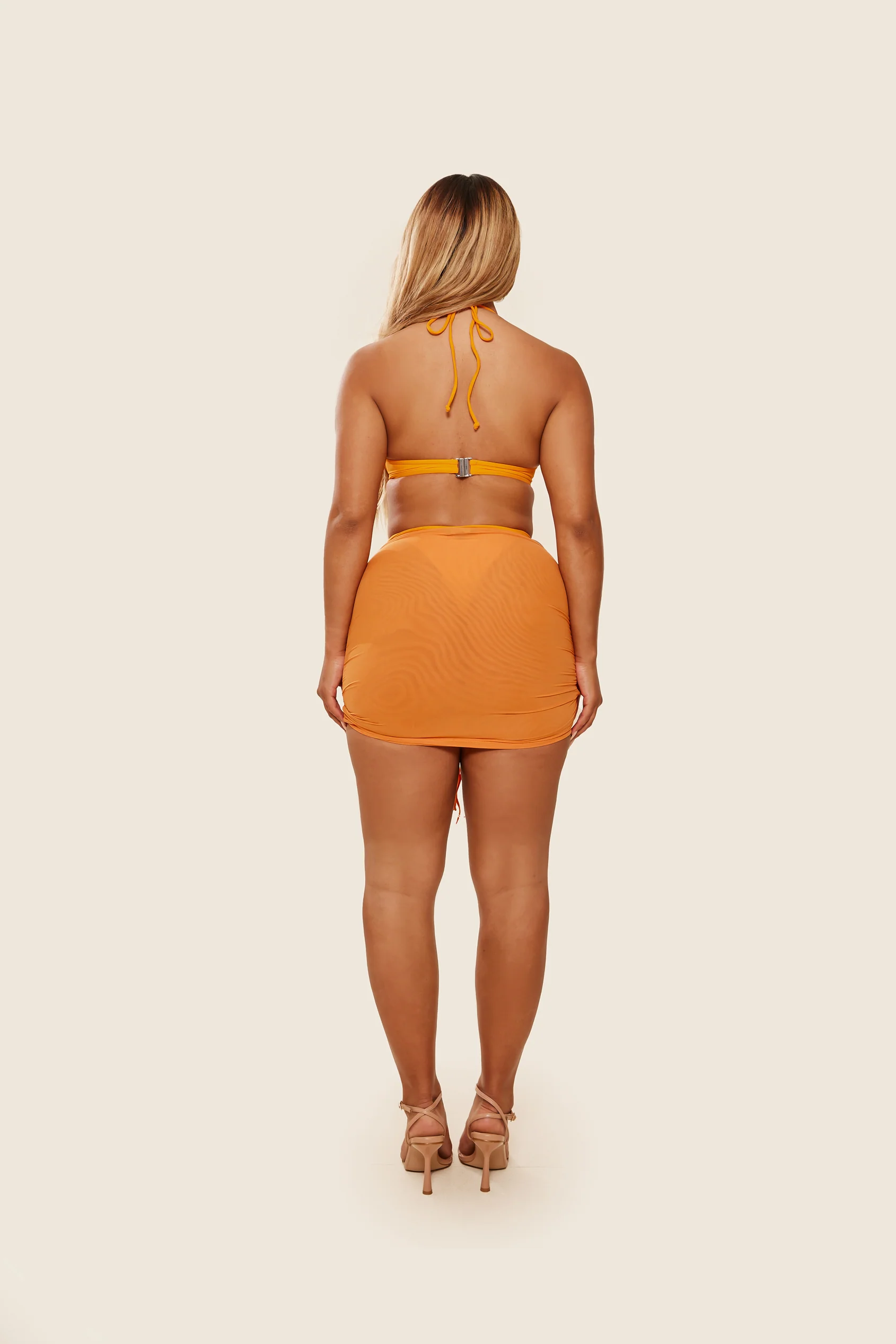 1815-mesh-ruched-coverup-skirt-in-orange-5.webp Mesh Ruched Coverup Skirt in Orange