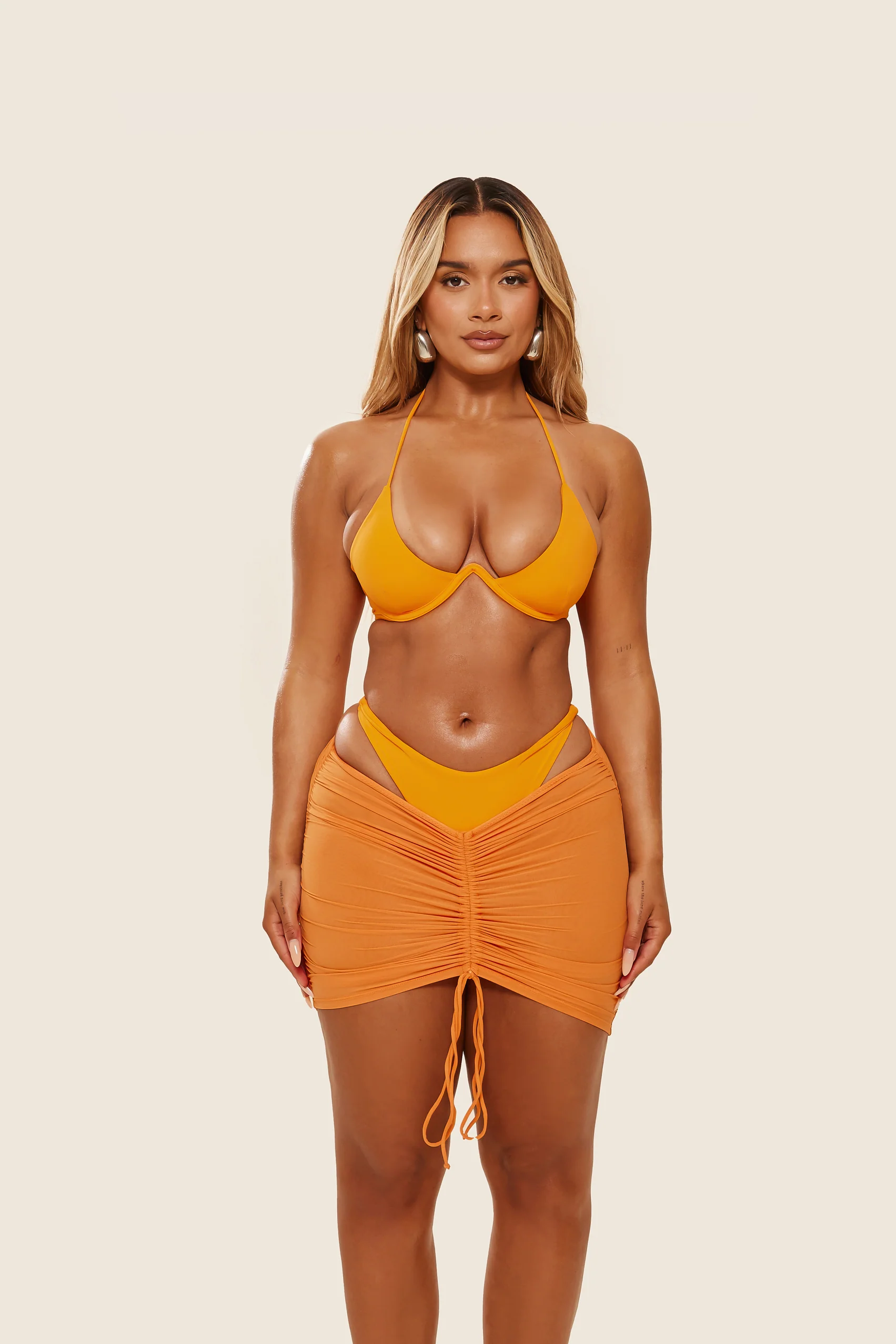 1815-mesh-ruched-coverup-skirt-in-orange-6.webp Mesh Ruched Coverup Skirt in Orange
