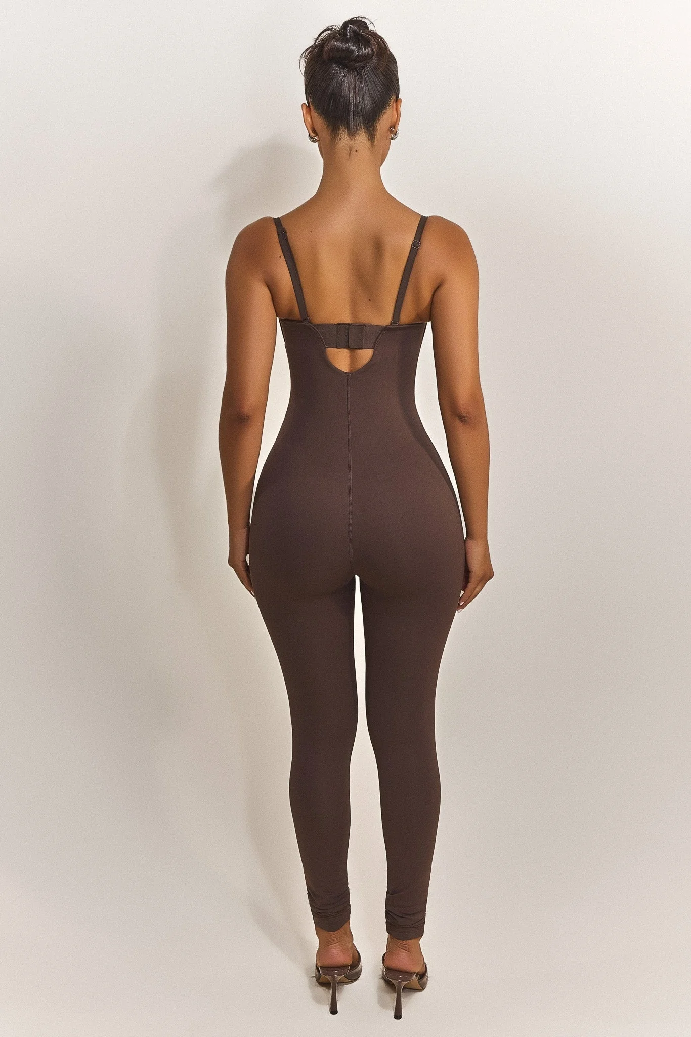 The Sculpt Jumpsuit in Brown