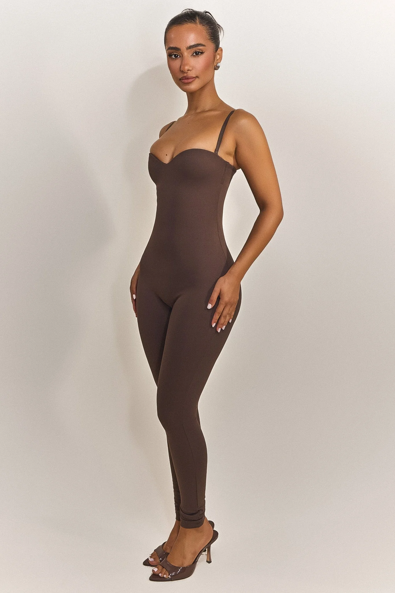 The Sculpt Jumpsuit in Brown