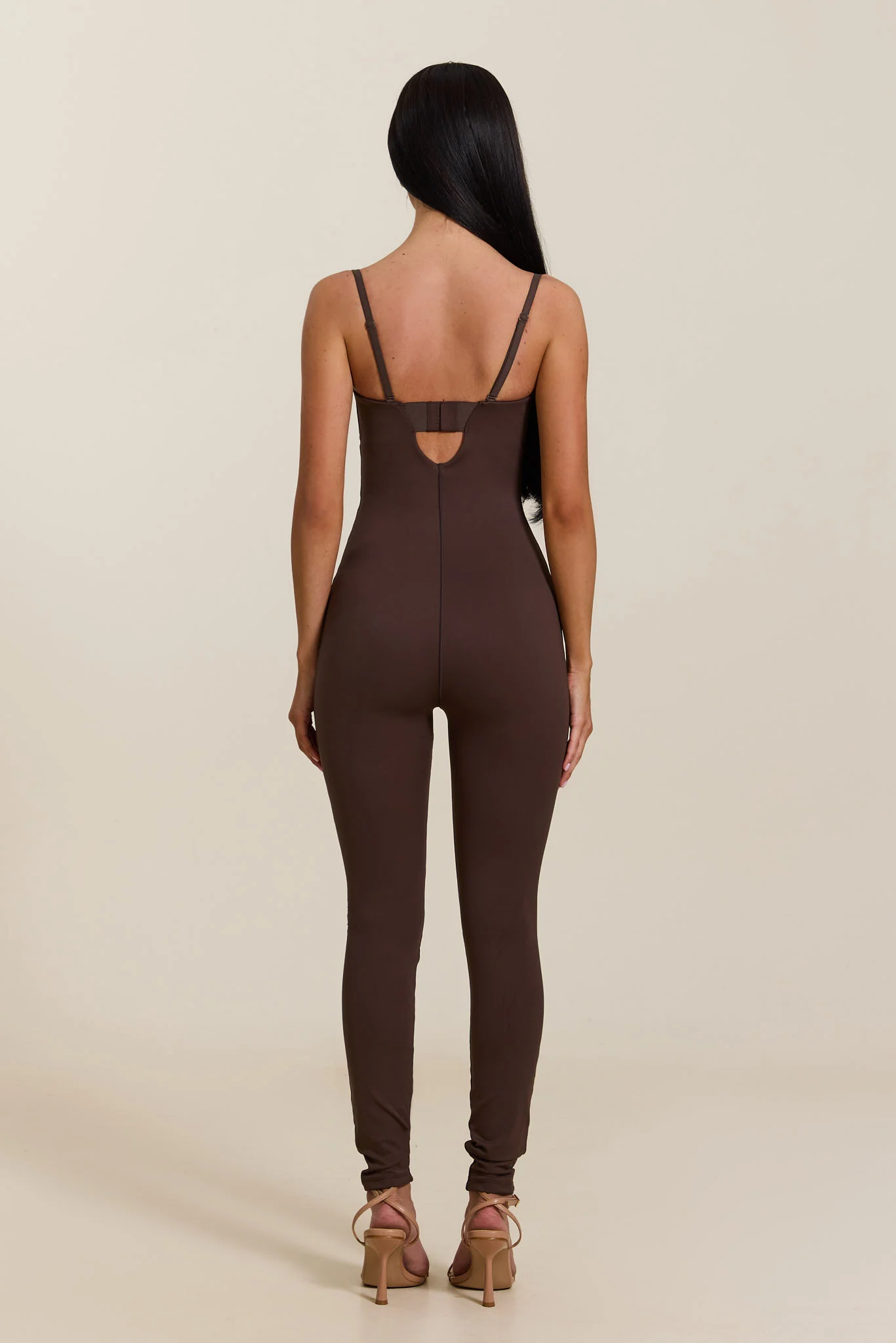 The Sculpt Jumpsuit in Brown