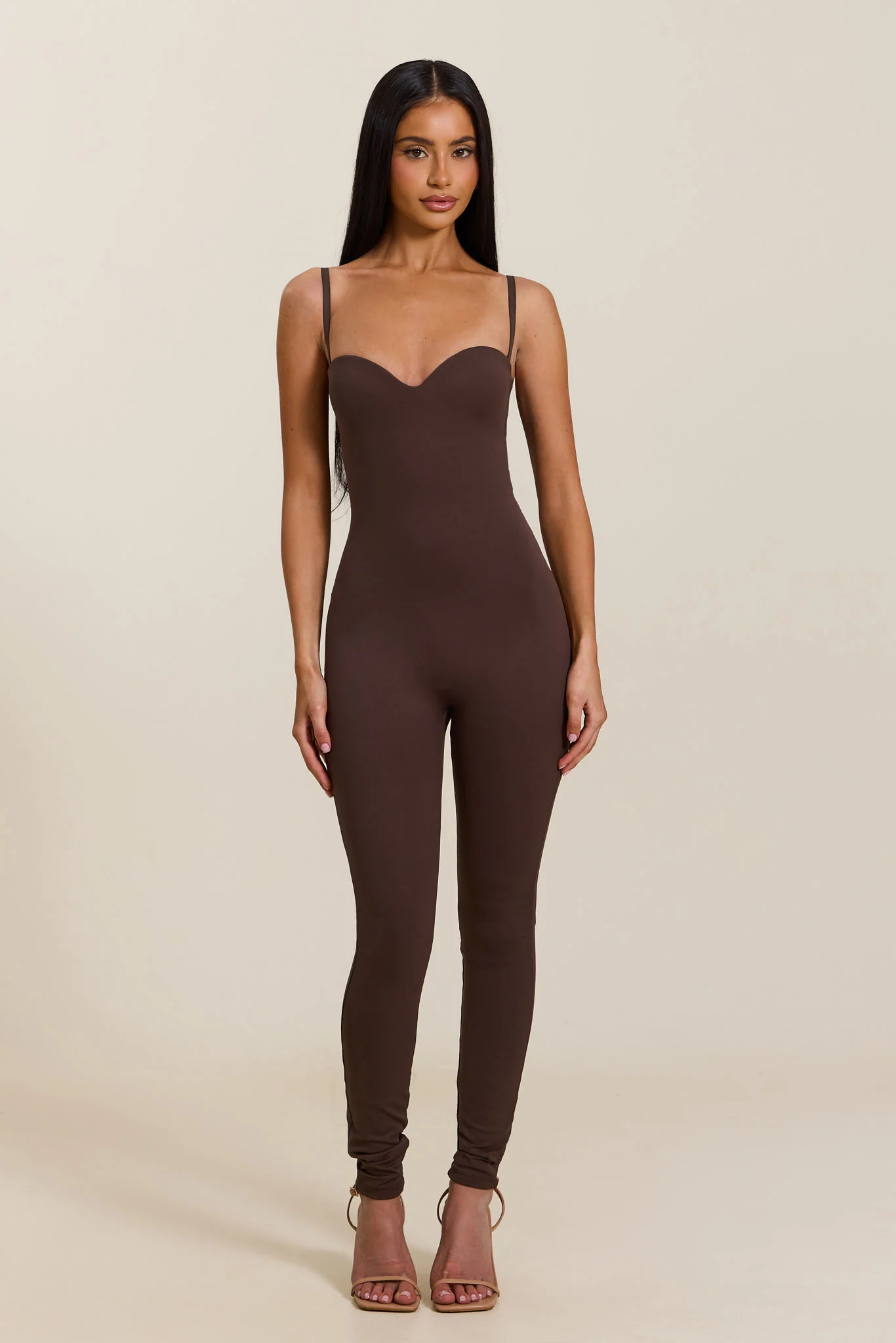 The Sculpt Jumpsuit in Brown