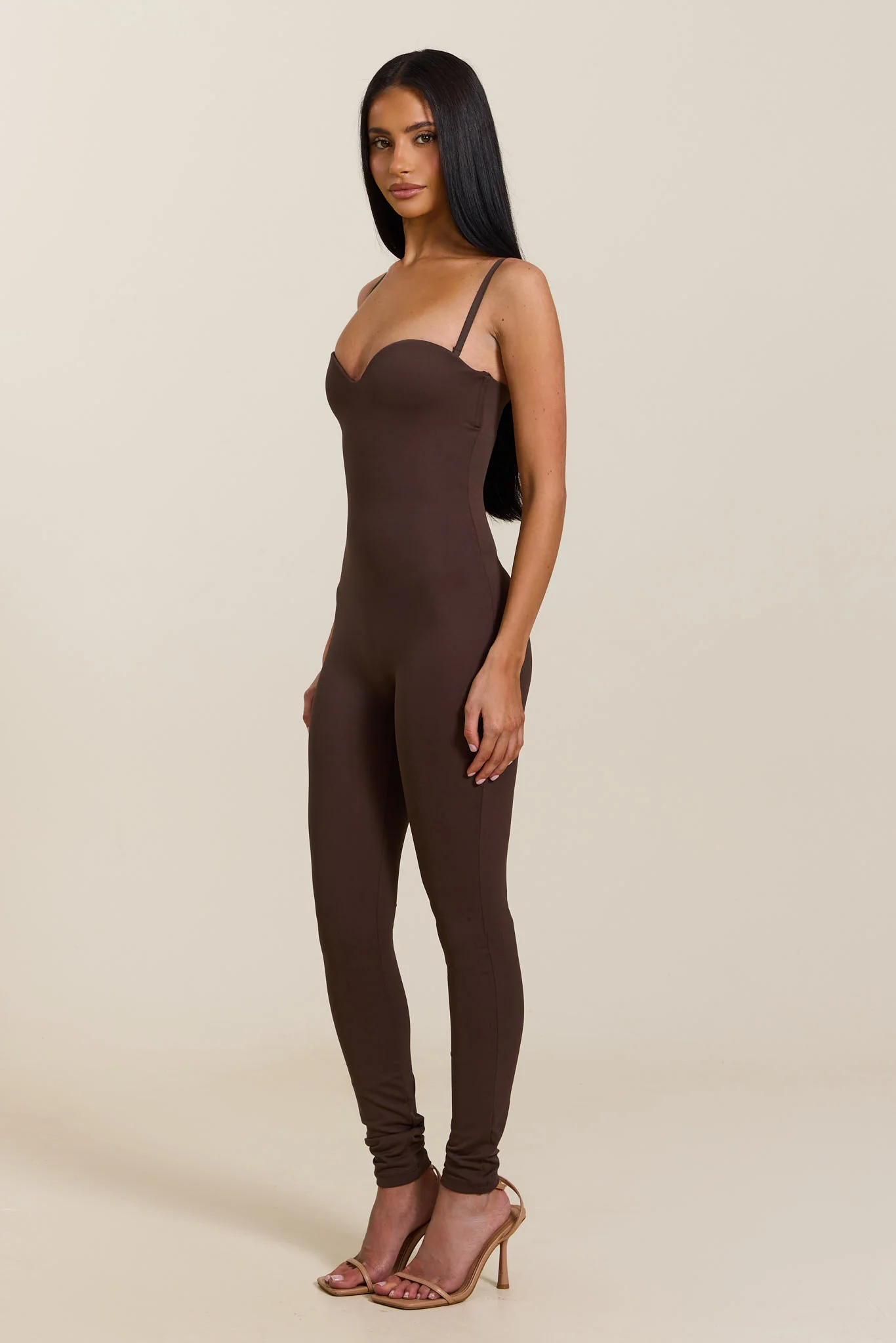 The Sculpt Jumpsuit in Brown