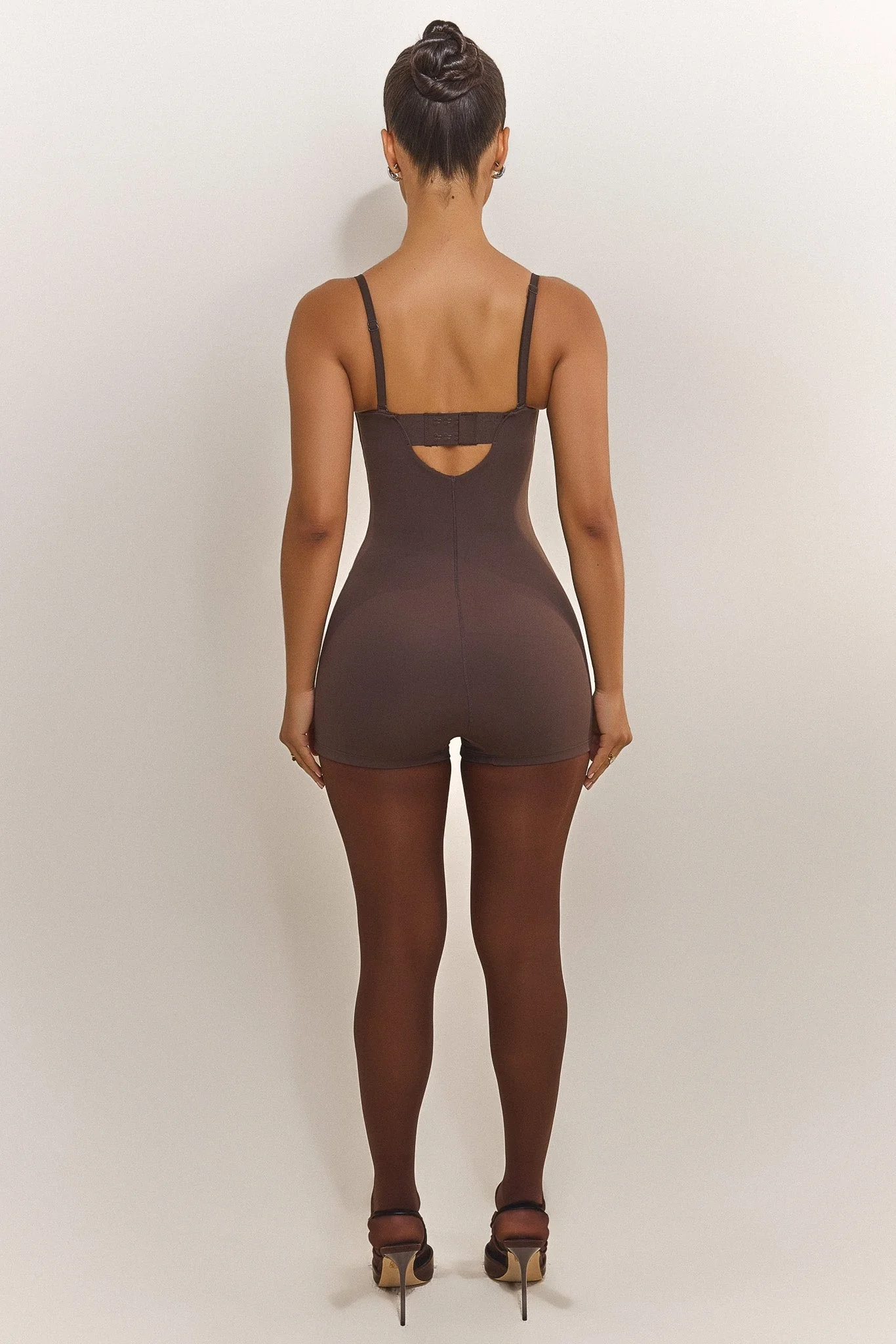 The Sculpt Playsuit in Brown