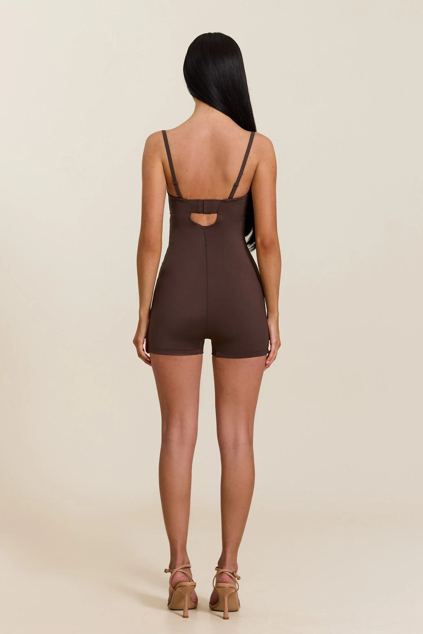 The Sculpt Playsuit in Brown