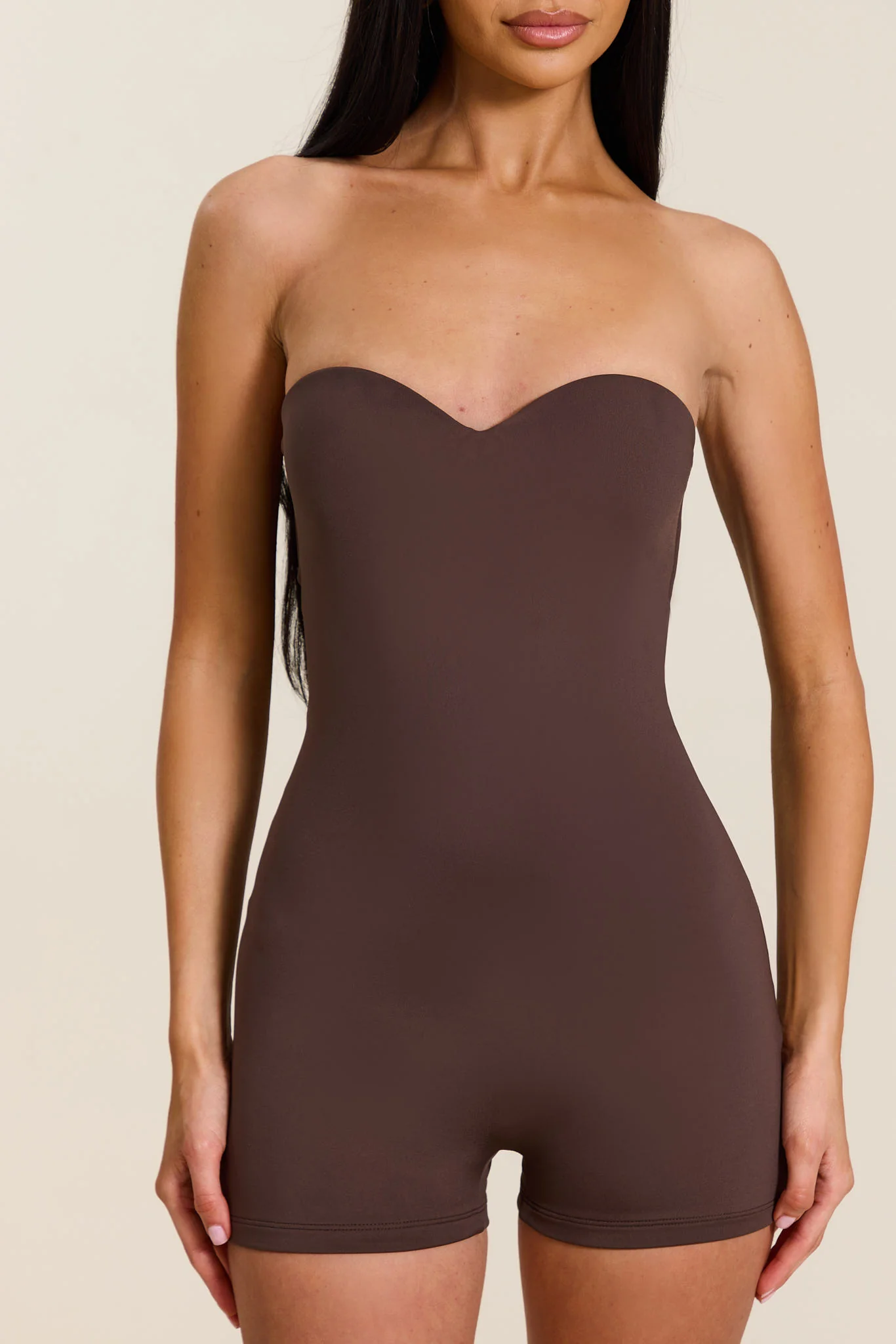 The Sculpt Playsuit in Brown