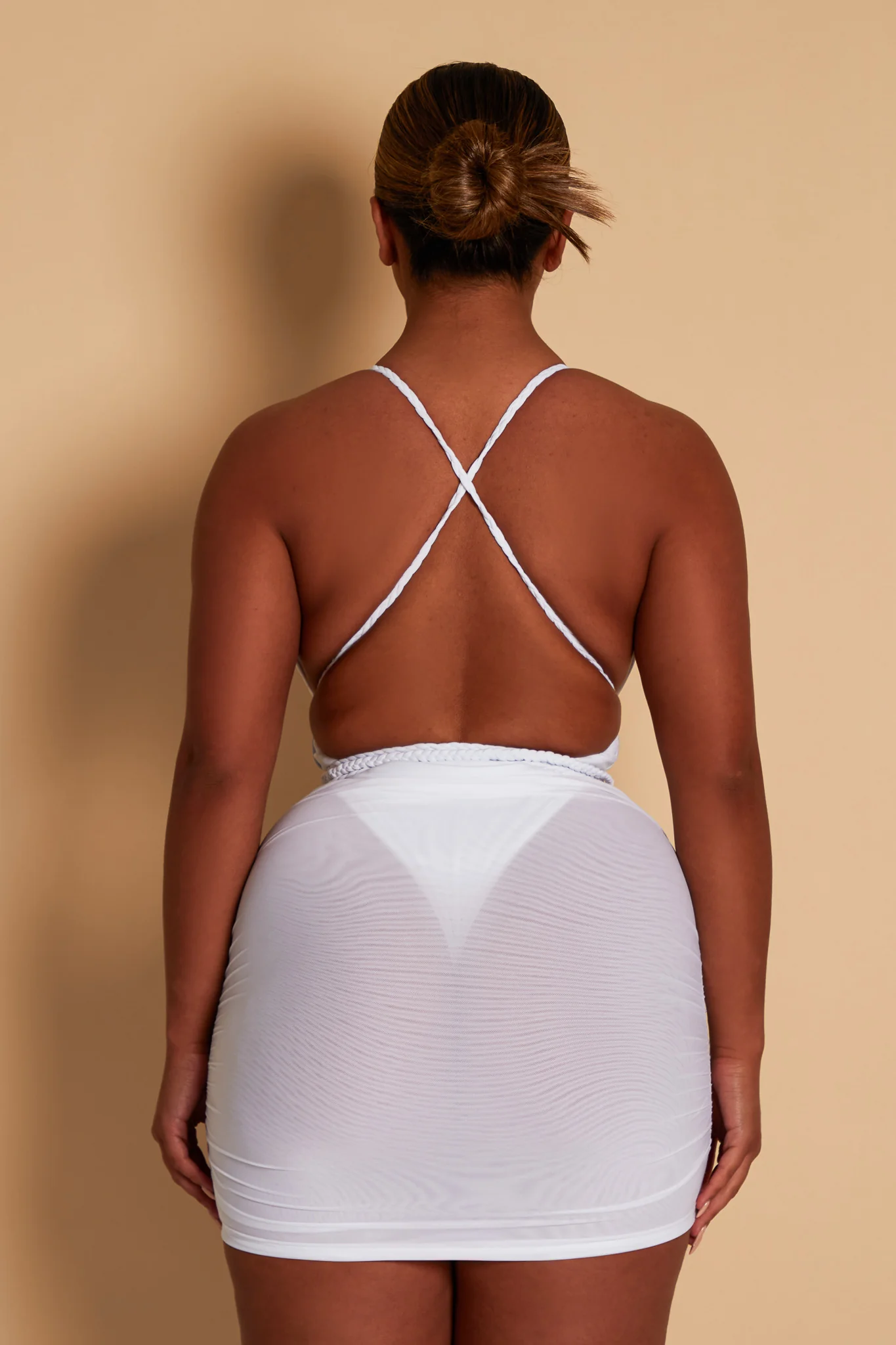 Mesh Cover Up Skirt in White