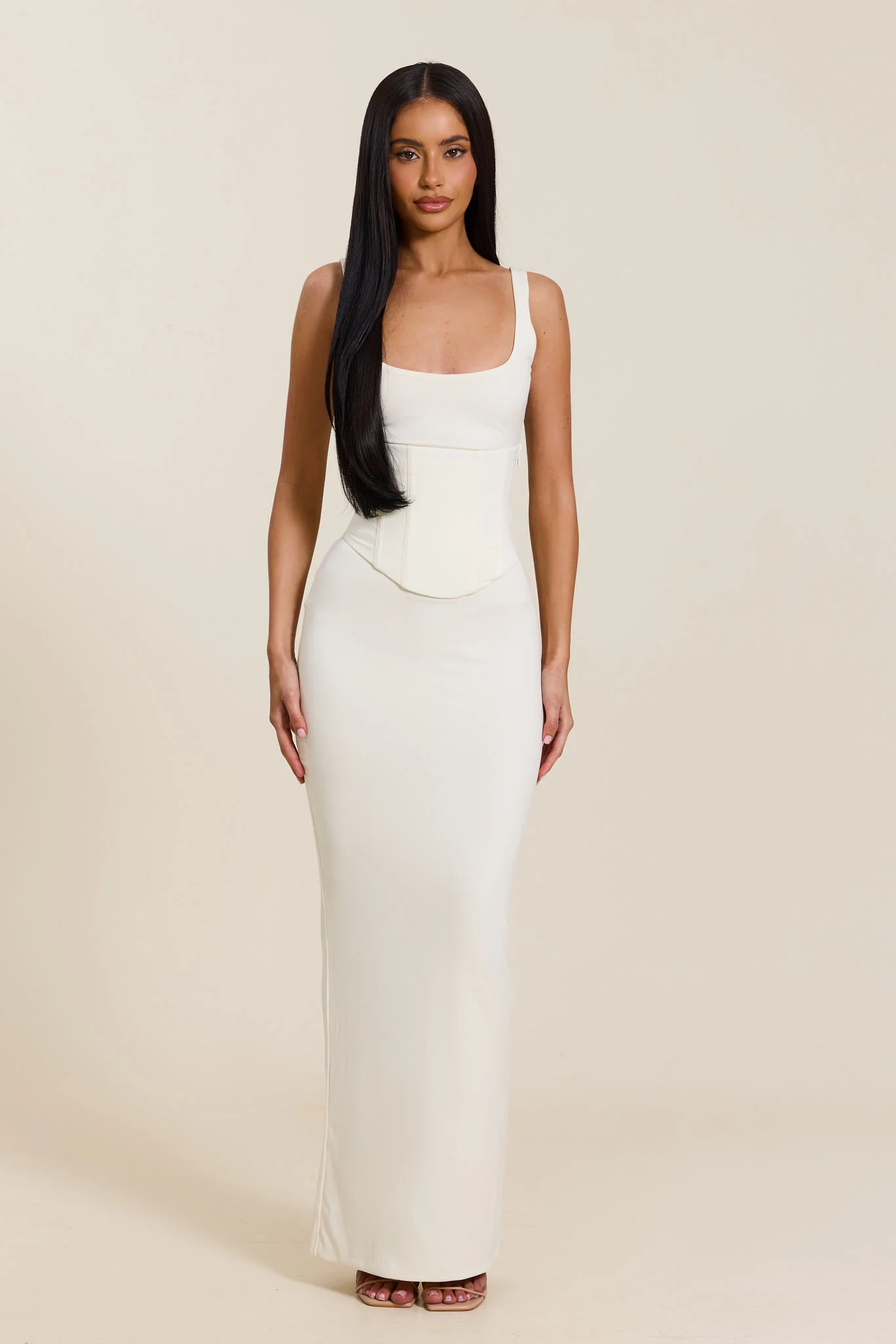 The Sandra Scoop Maxi in Cream