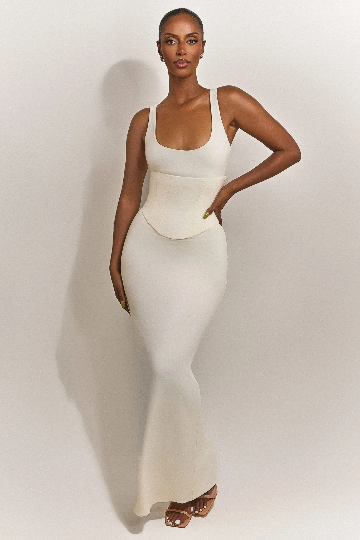 The Sandra Scoop Maxi in Cream