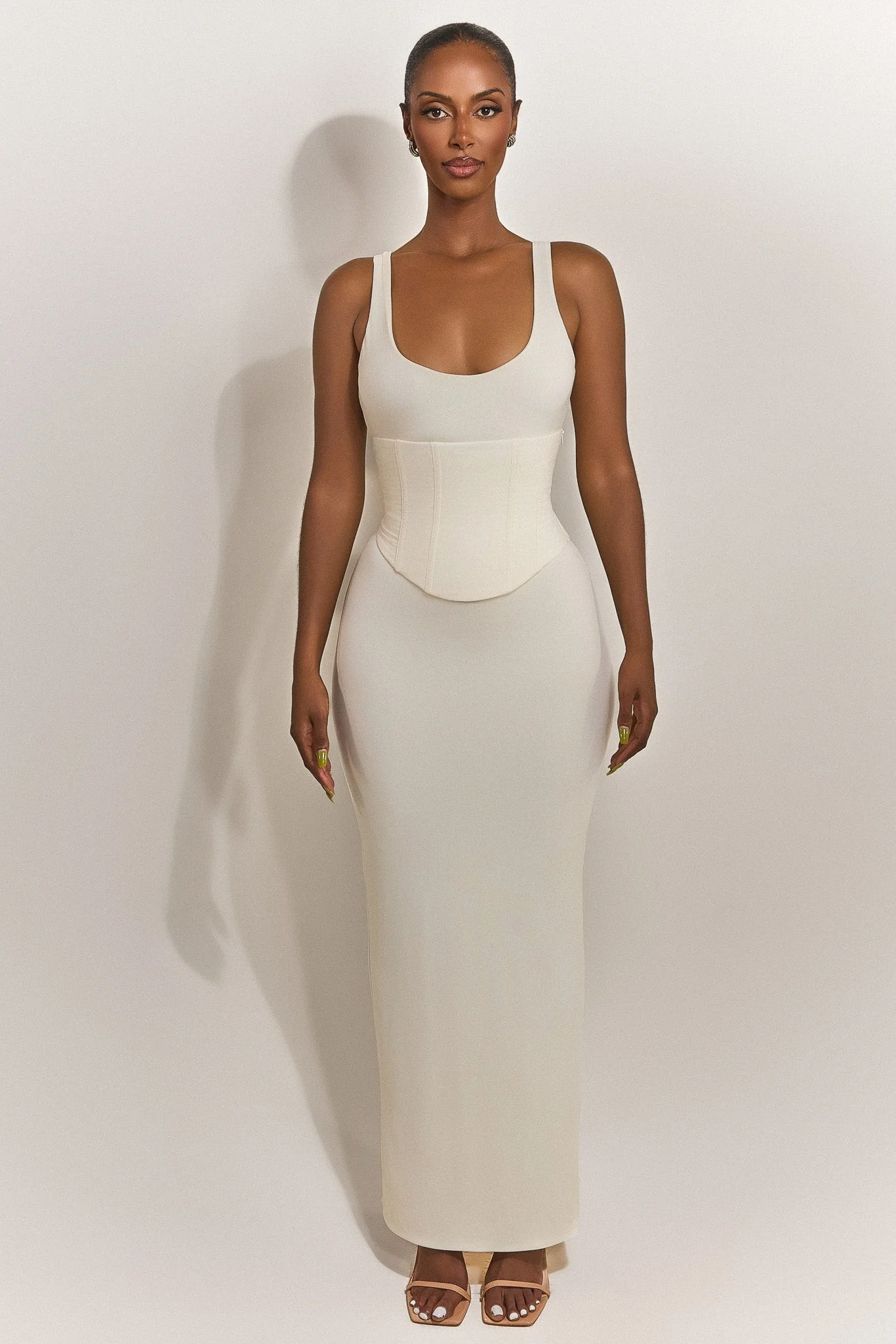 The Sandra Scoop Maxi in Cream