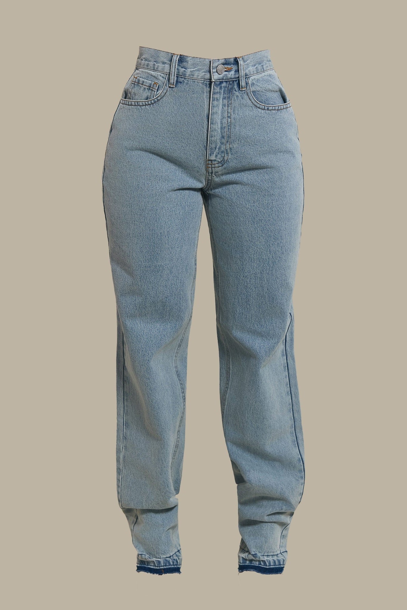 The Kali Mid-Rise Jeans in Light Wash Blue