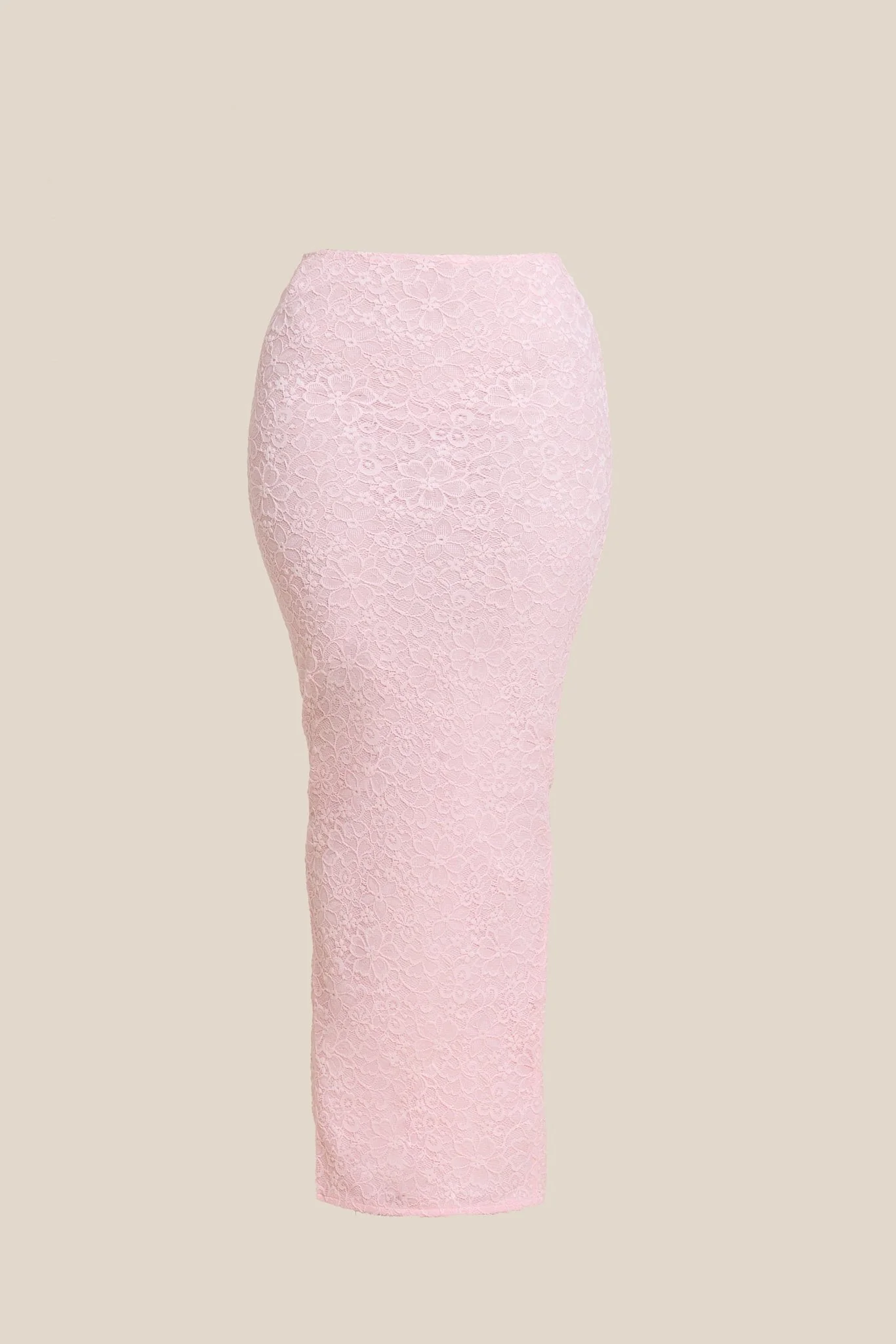 The Cinched Lace Corset Maxi Set in Baby Pink