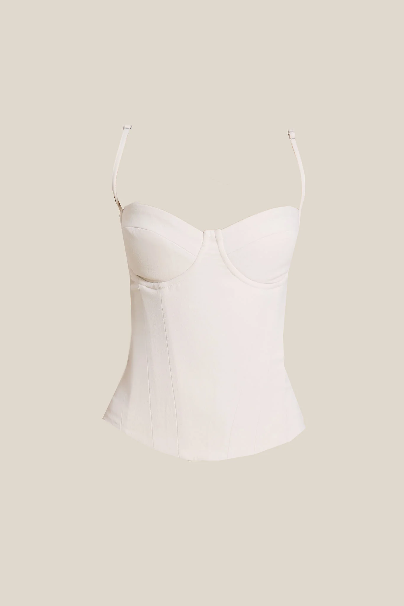 The Everly Lace Up Corset Top in Off White