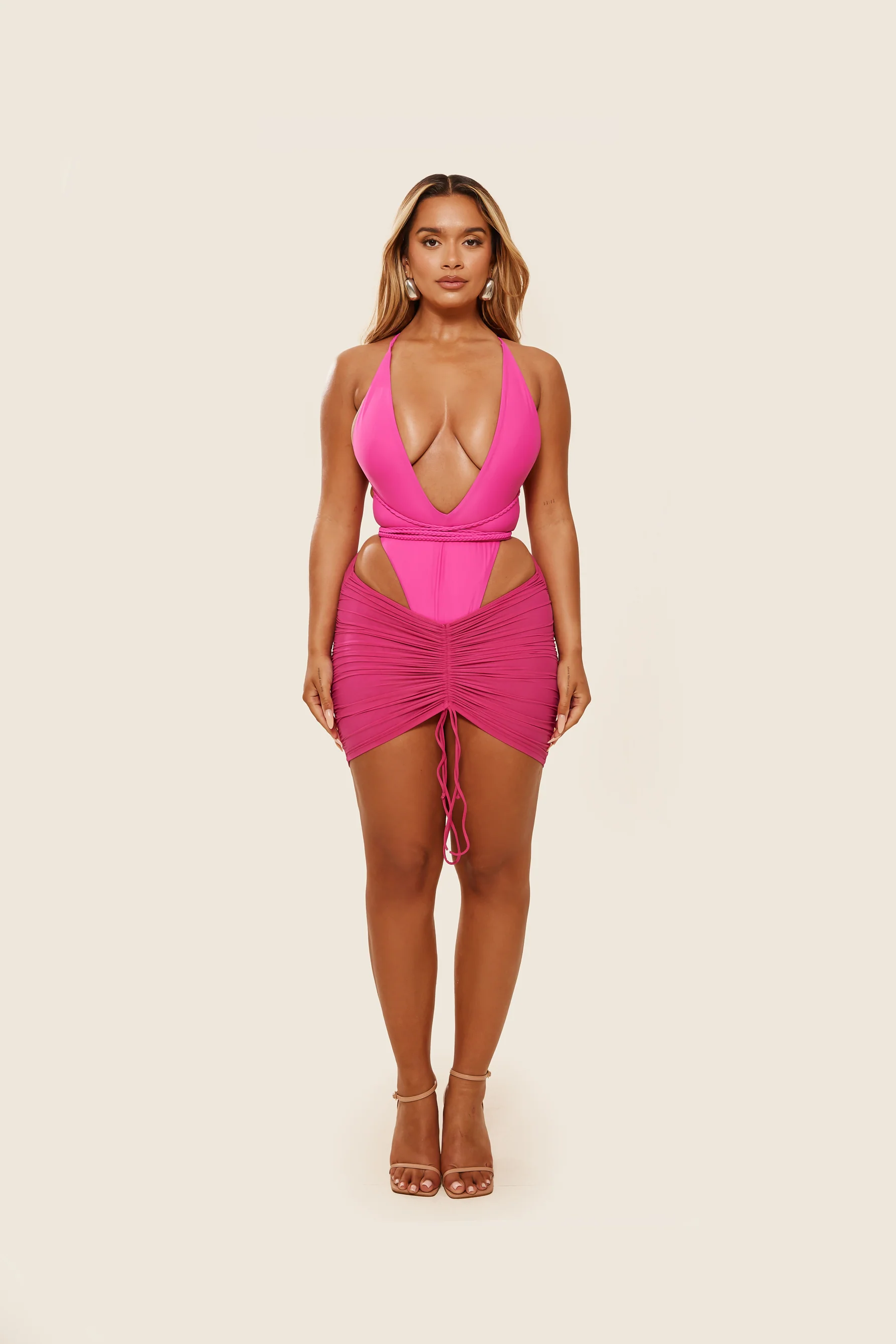 2928-mesh-ruched-coverup-skirt-in-fuchsia-1.webp Mesh Ruched Coverup Skirt in Fuchsia