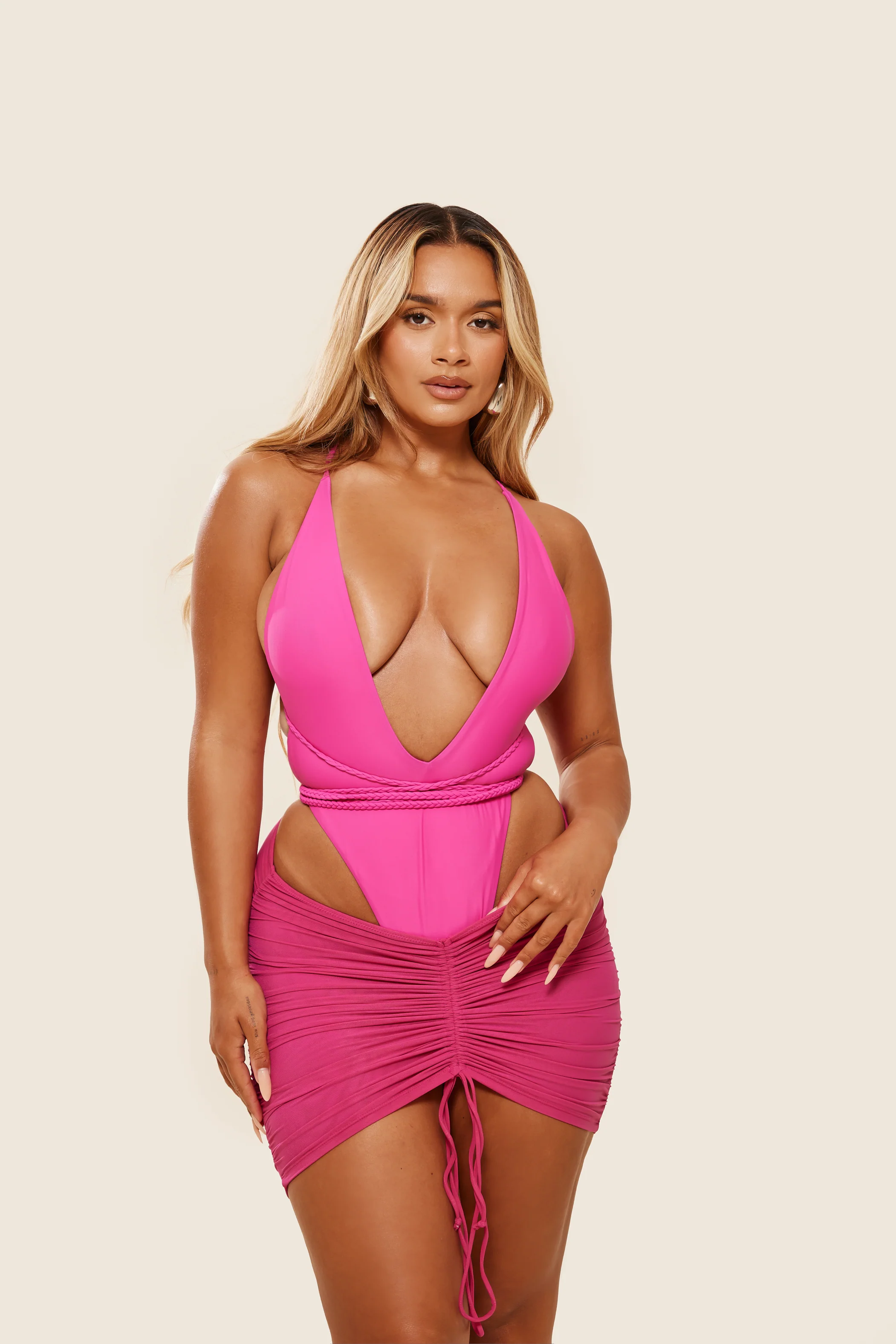 2928-mesh-ruched-coverup-skirt-in-fuchsia-2.webp Mesh Ruched Coverup Skirt in Fuchsia