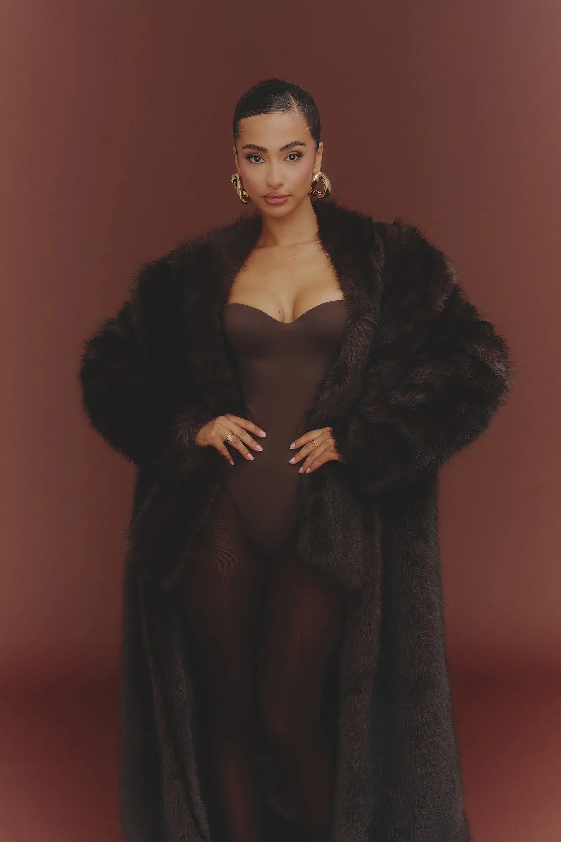 The Maple Maxi Coat in Brown