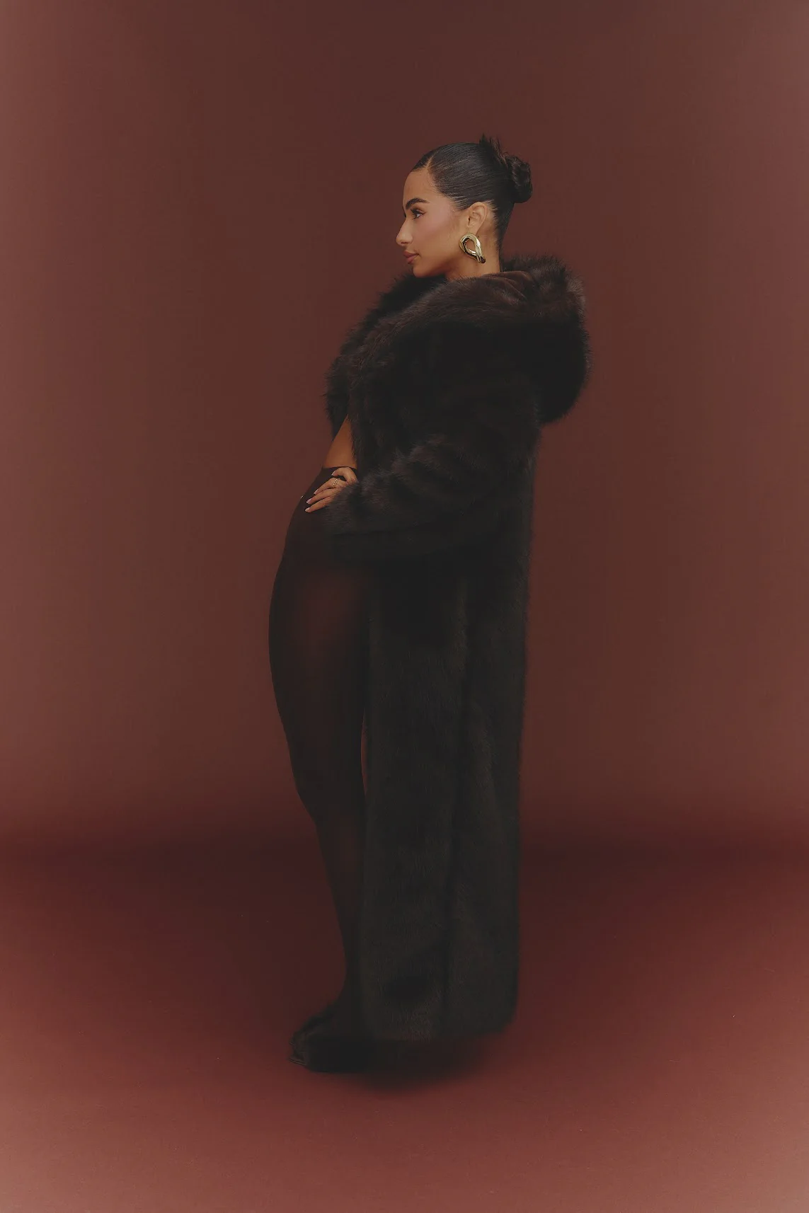 The Maple Maxi Coat in Brown
