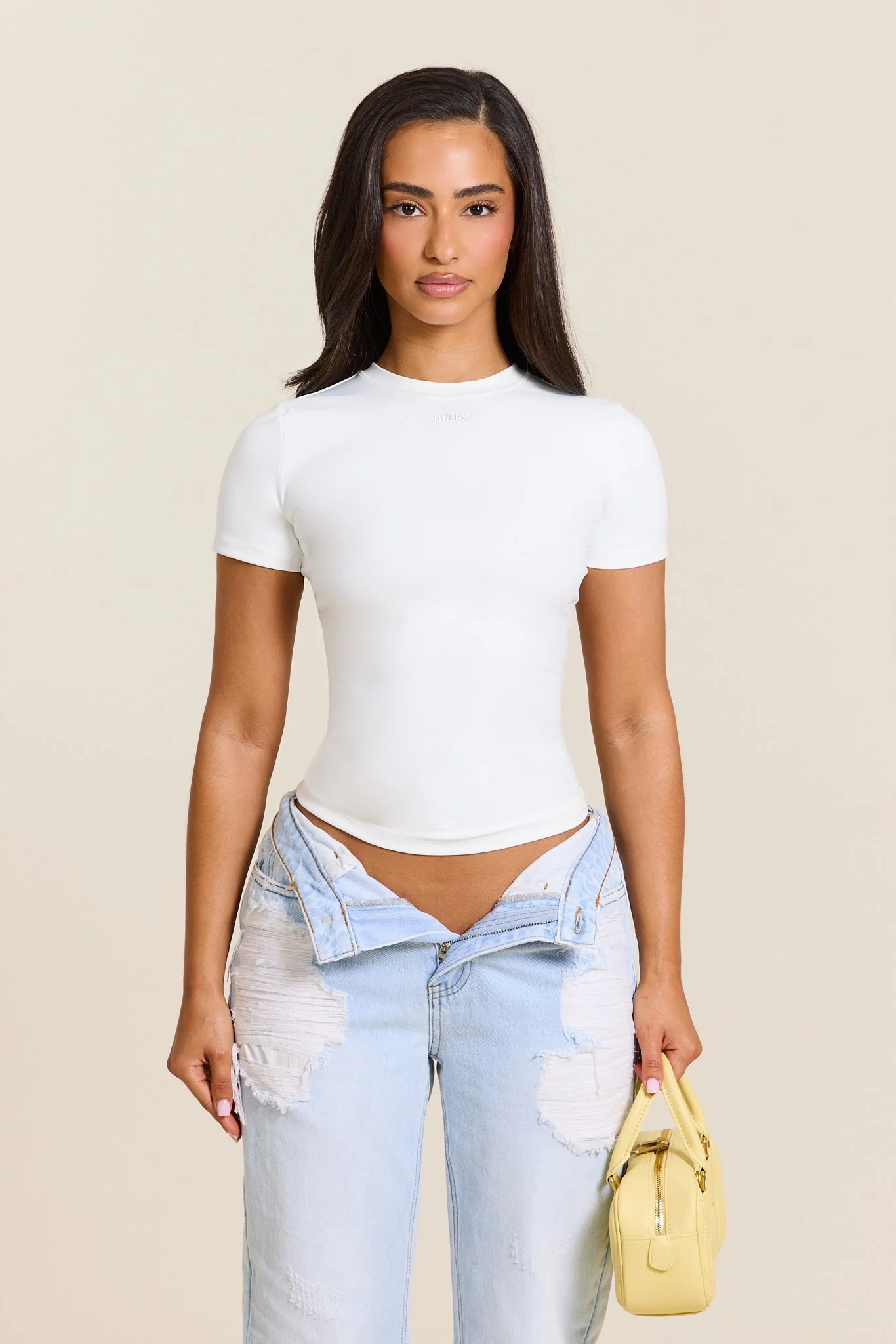 The Sculpt Short Sleeve Top in White