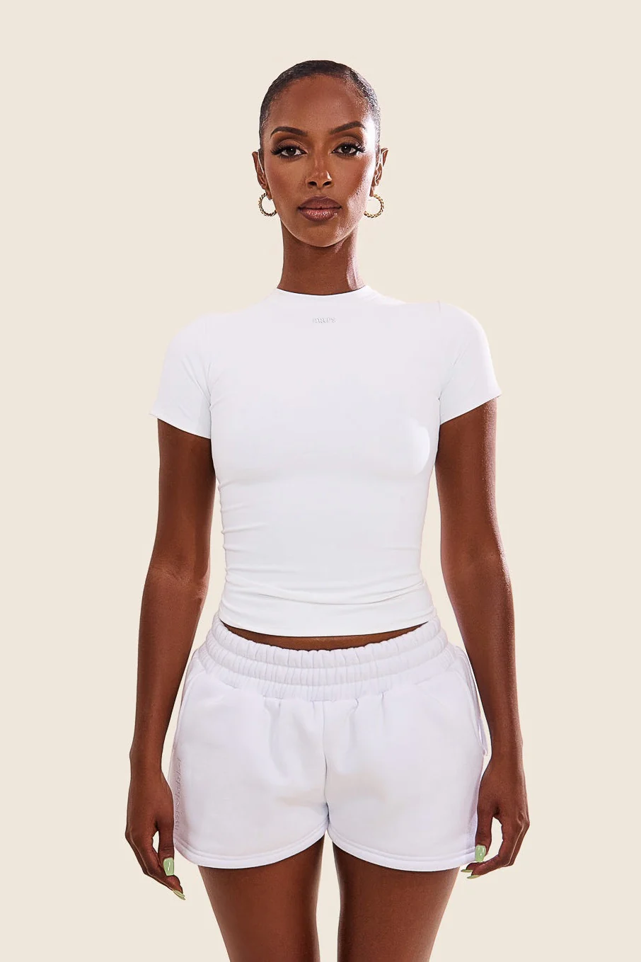 The Sculpt Short Sleeve Top in White