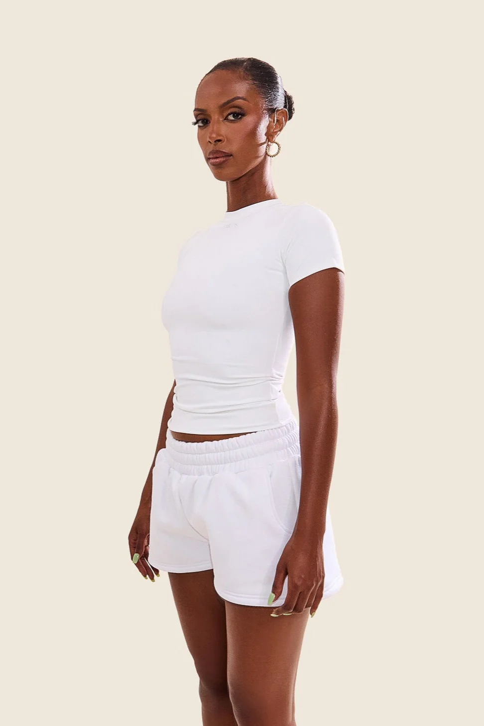 The Sculpt Short Sleeve Top in White