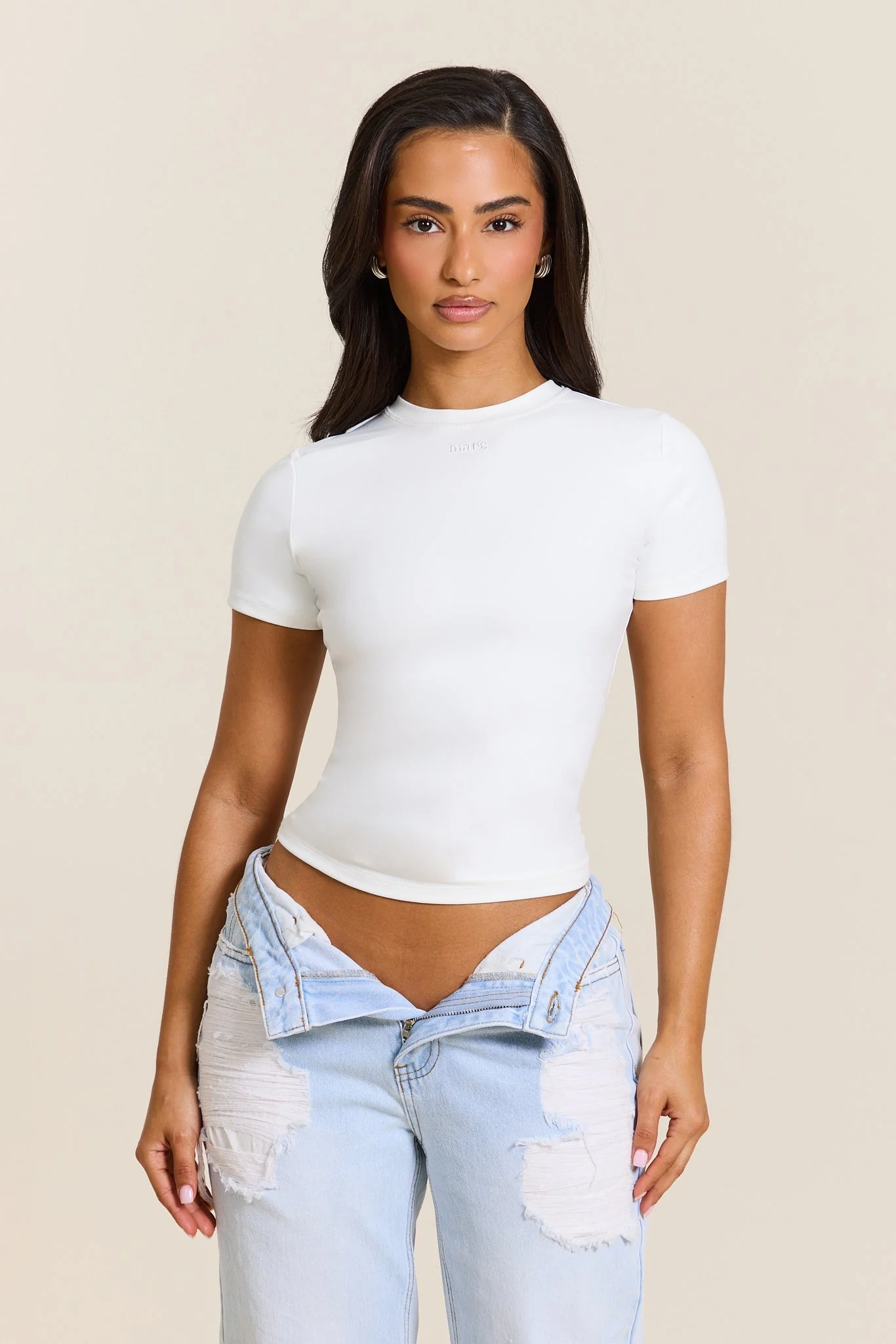 The Sculpt Short Sleeve Top in White