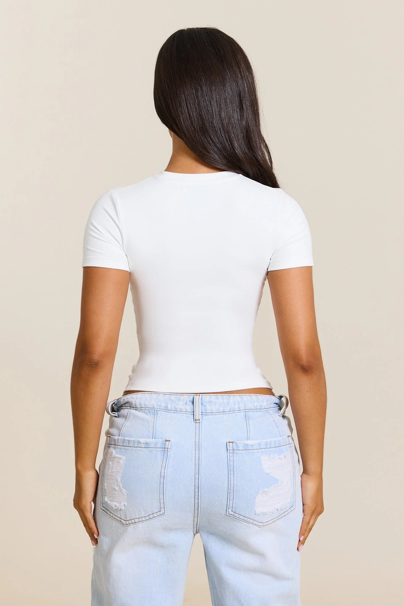 The Sculpt Short Sleeve Top in White