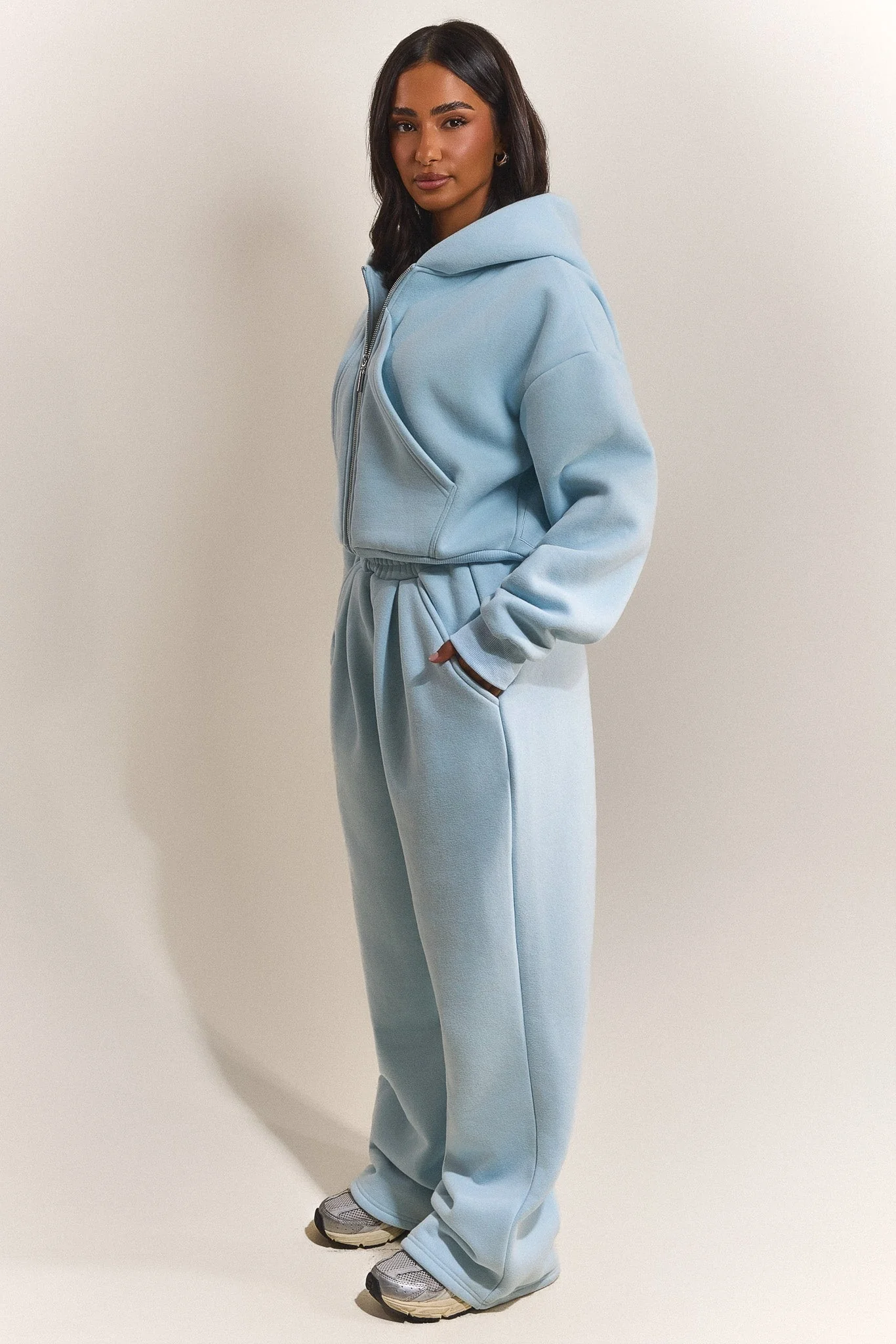 The Graphic Mars Zip Up Jacket in Baby Blue