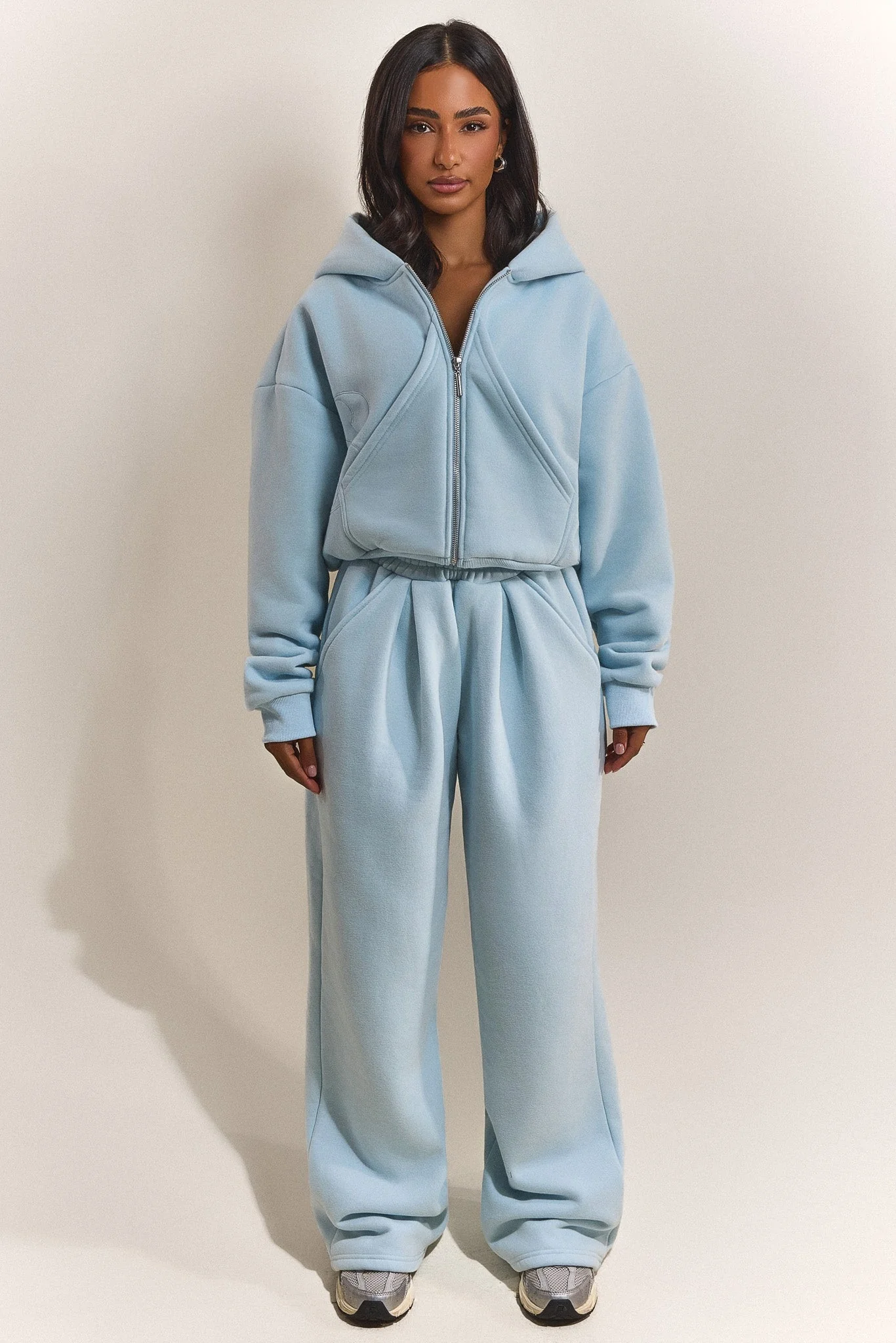 The Graphic Mars Wide Leg Joggers in Baby Blue