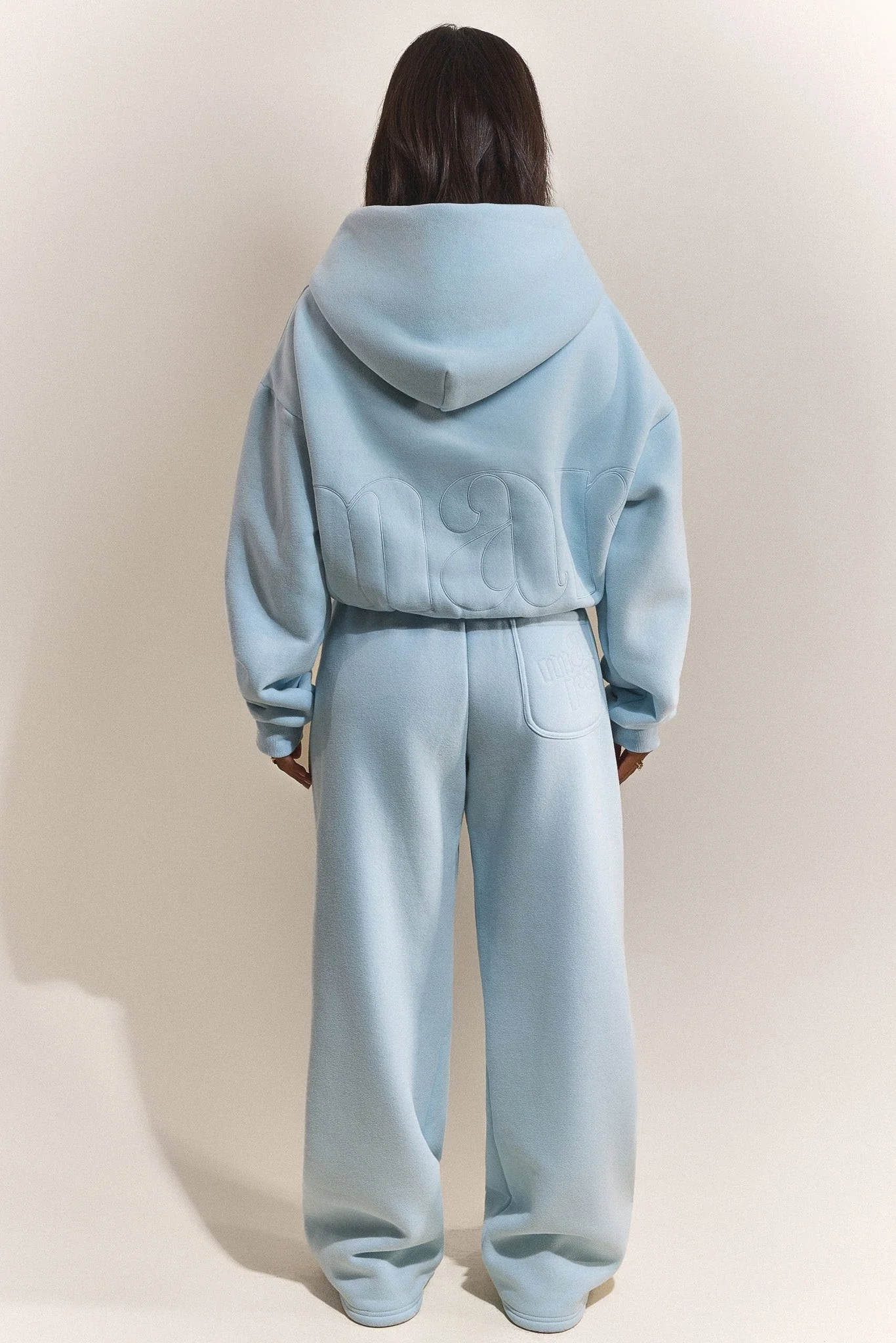 The Graphic Mars Wide Leg Joggers in Baby Blue