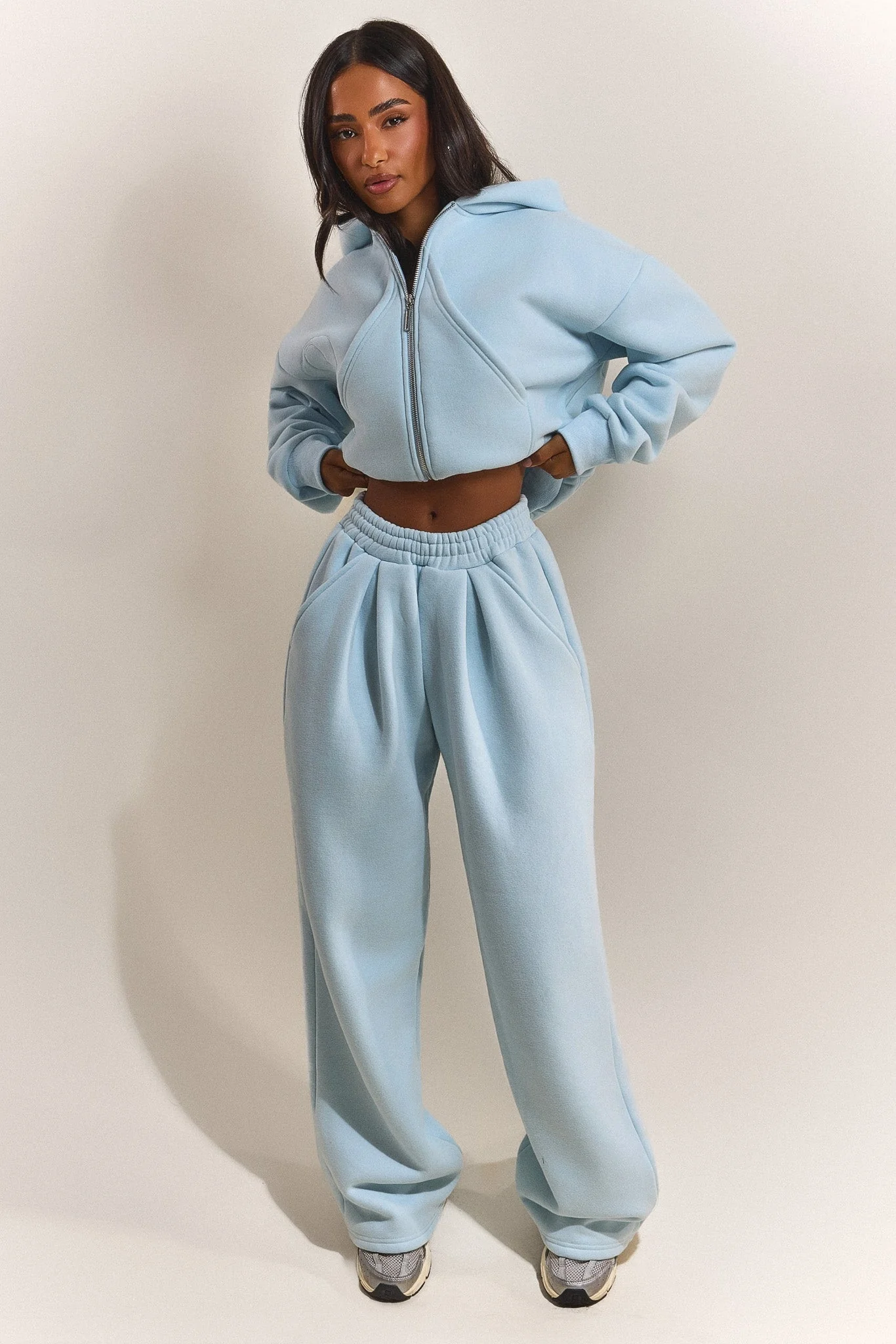 The Graphic Mars Wide Leg Joggers in Baby Blue