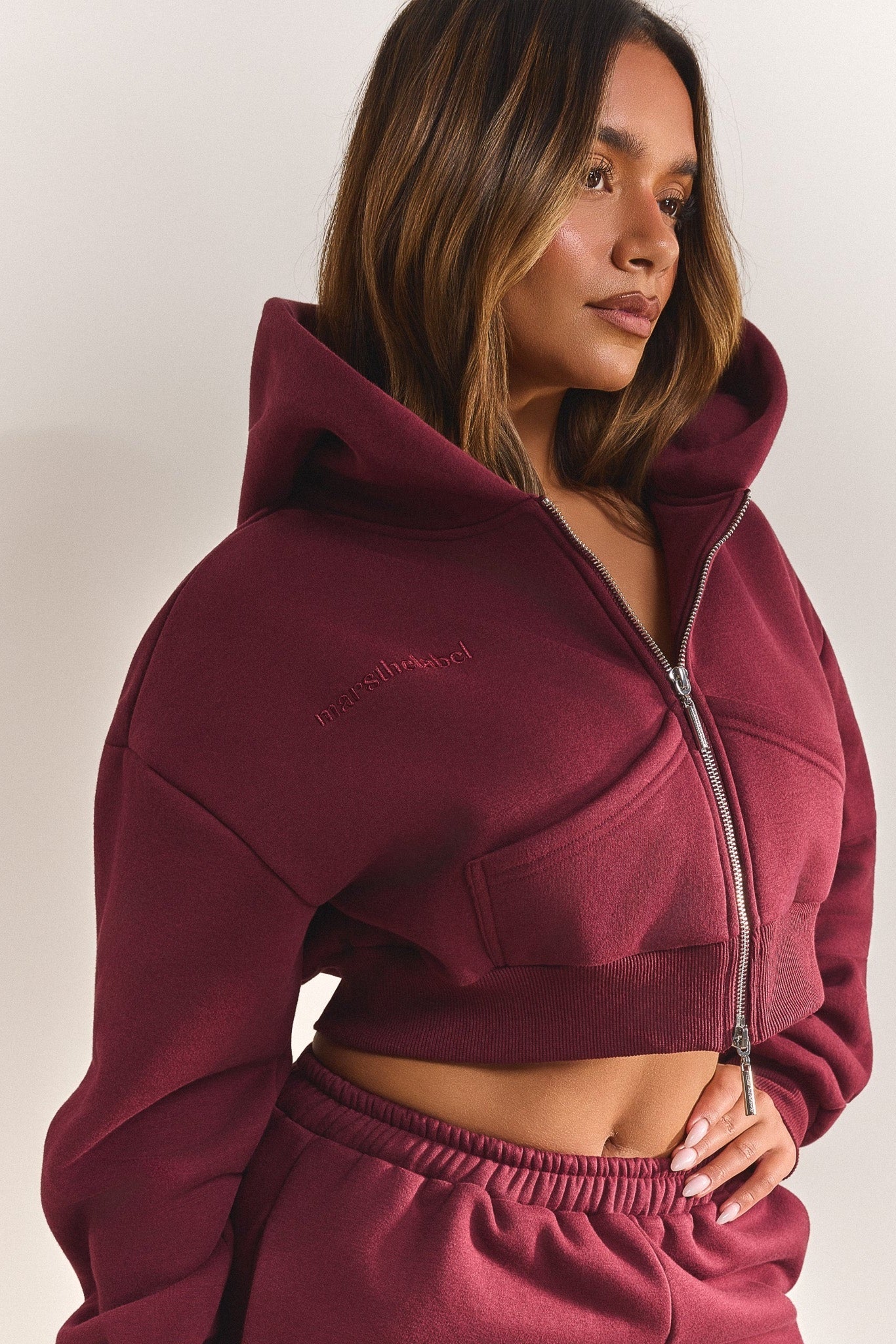 3622-the-classics-cropped-zip-hoodie-in-wine-2.jpg The Classics Cropped Zip Hoodie in Wine