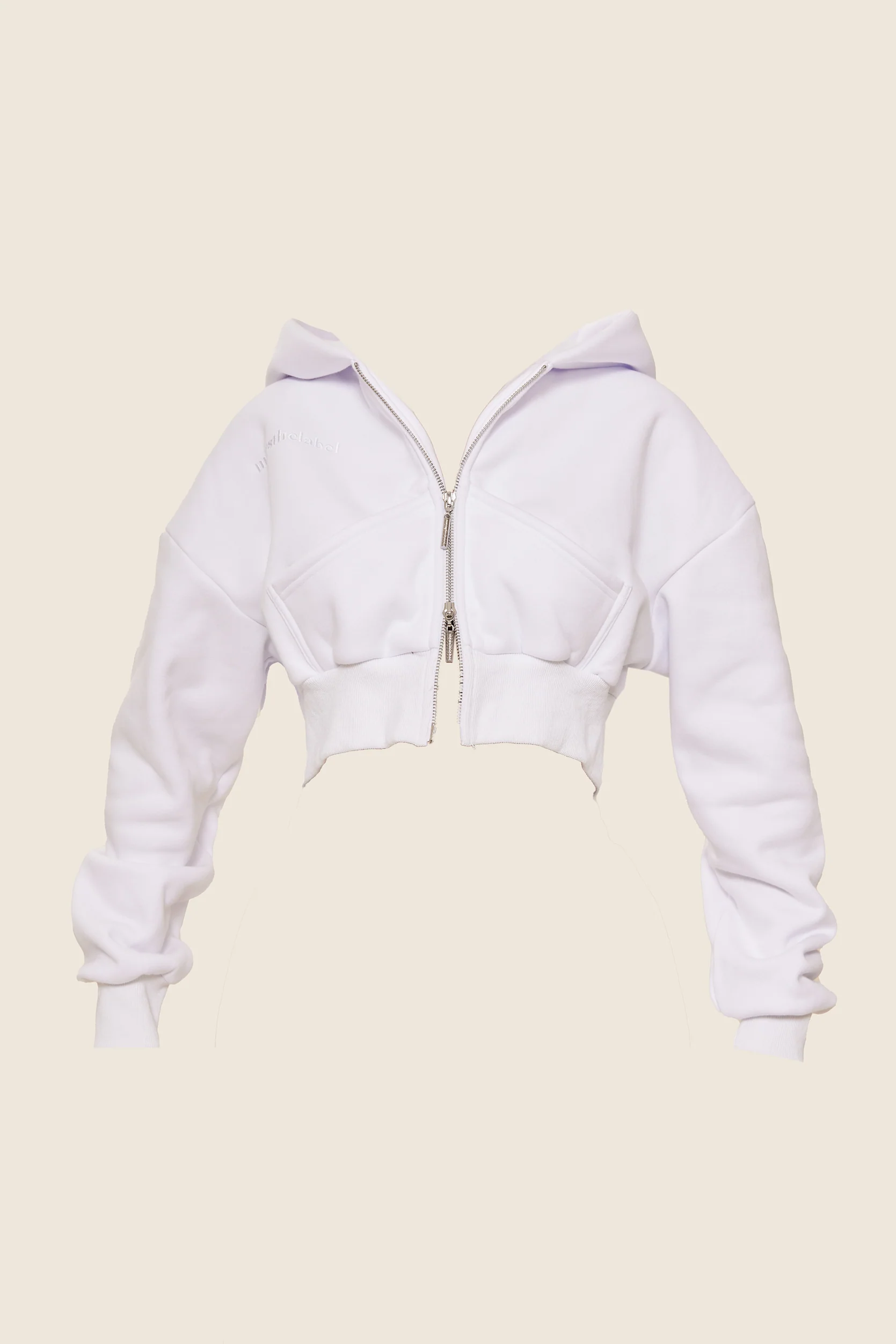 The Classics cropped zip hoodie in White