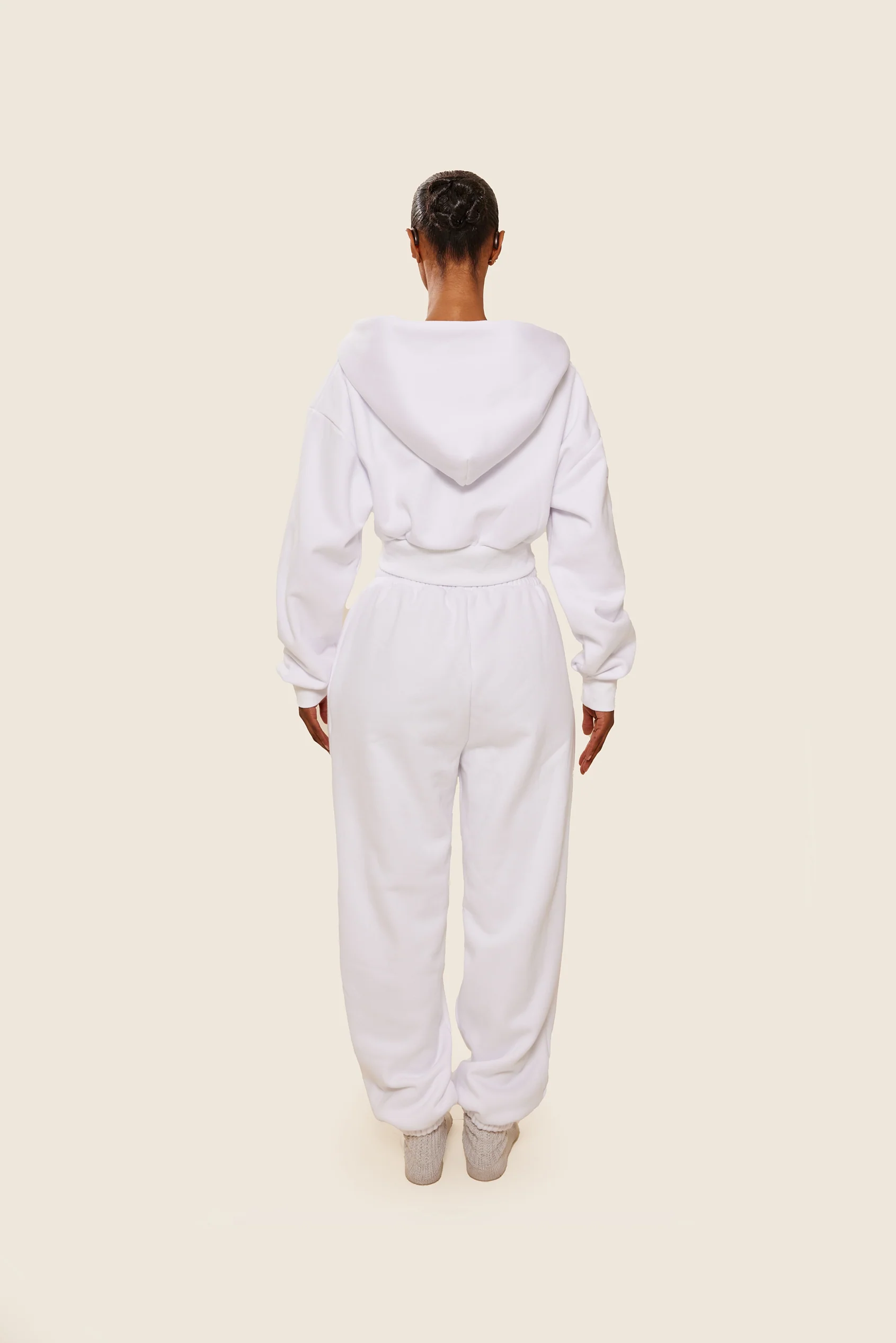 The Classics cropped zip hoodie in White
