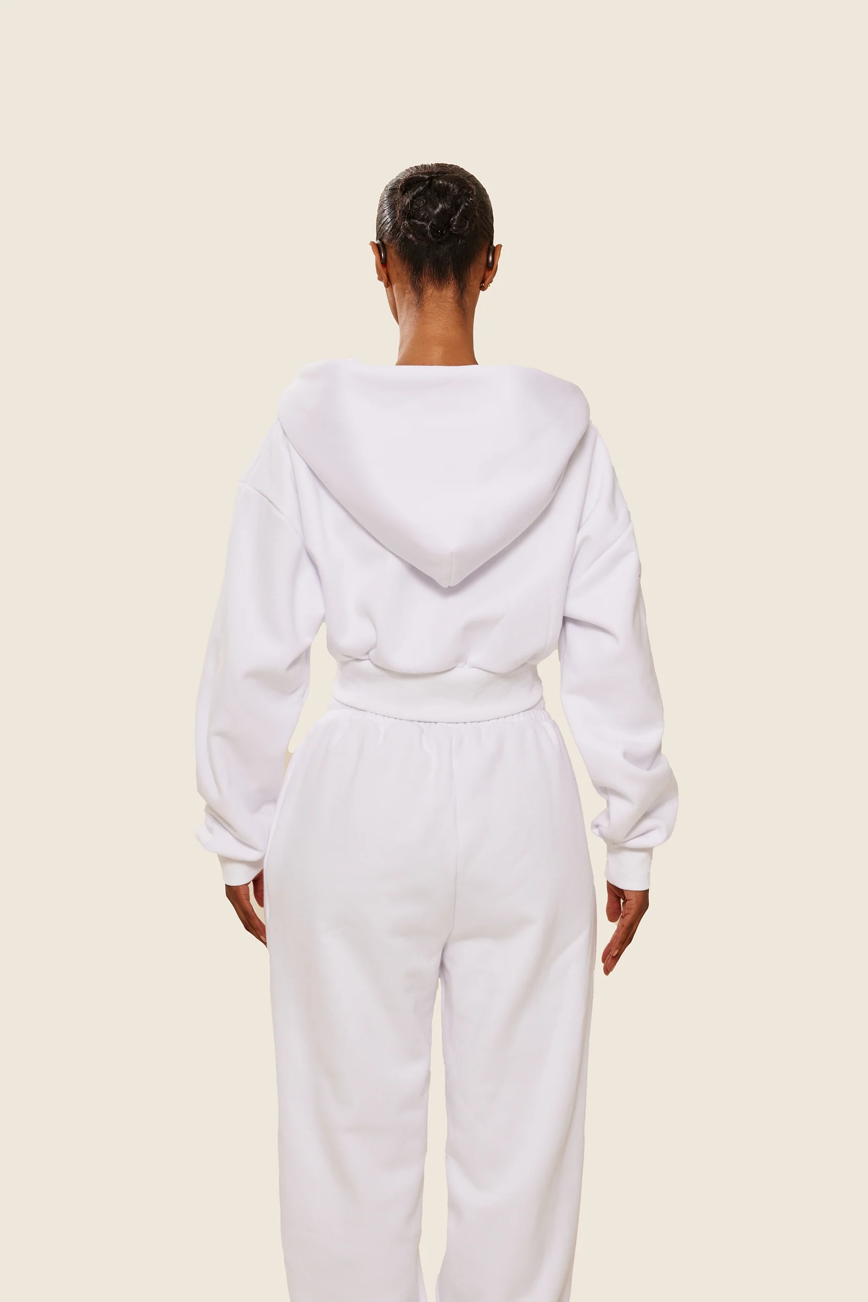 The Classics cropped zip hoodie in White