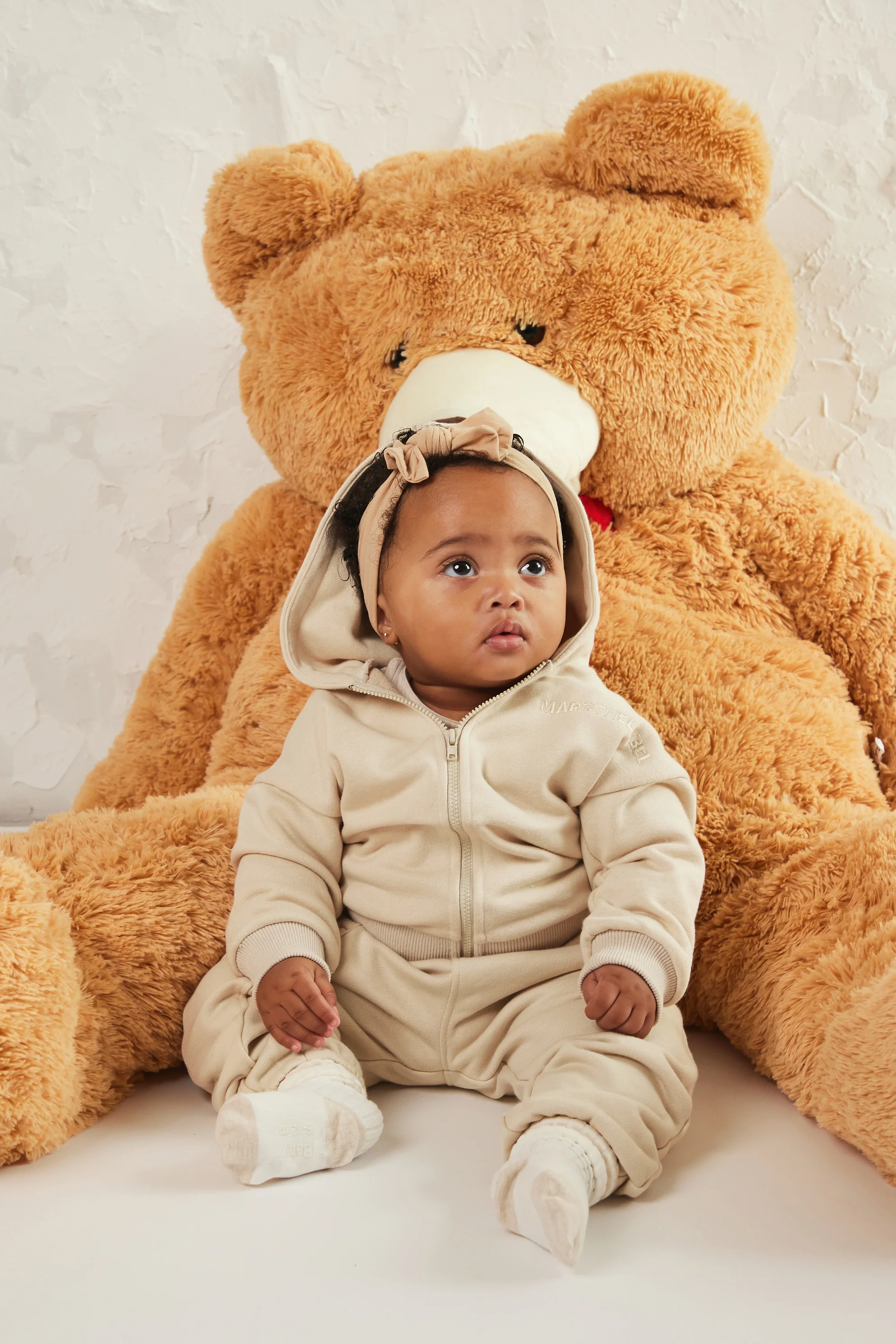 The Kids Essentials Zip Hoodie in Stone