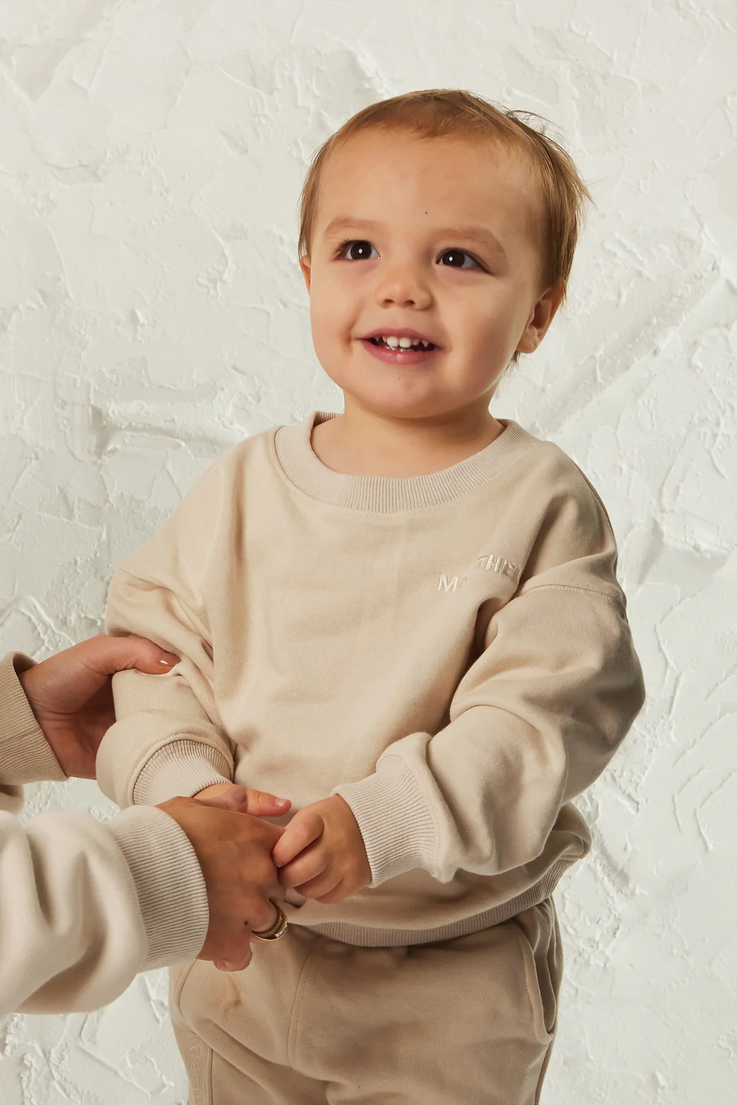 The Kids Essentials Sweater in Stone