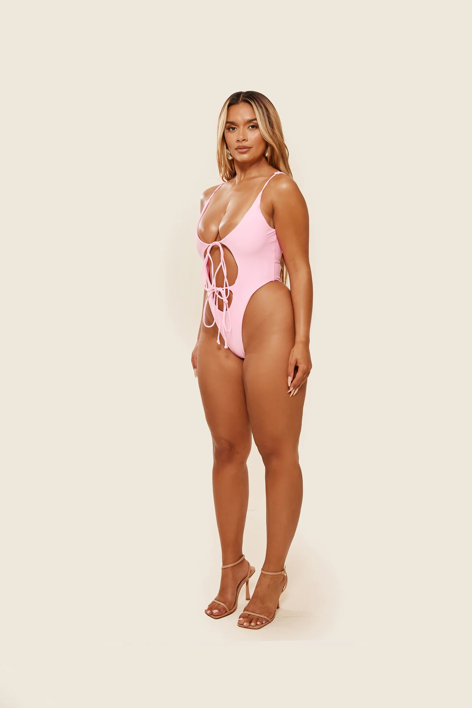 Tie Me Your Way Swim in Baby Pink
