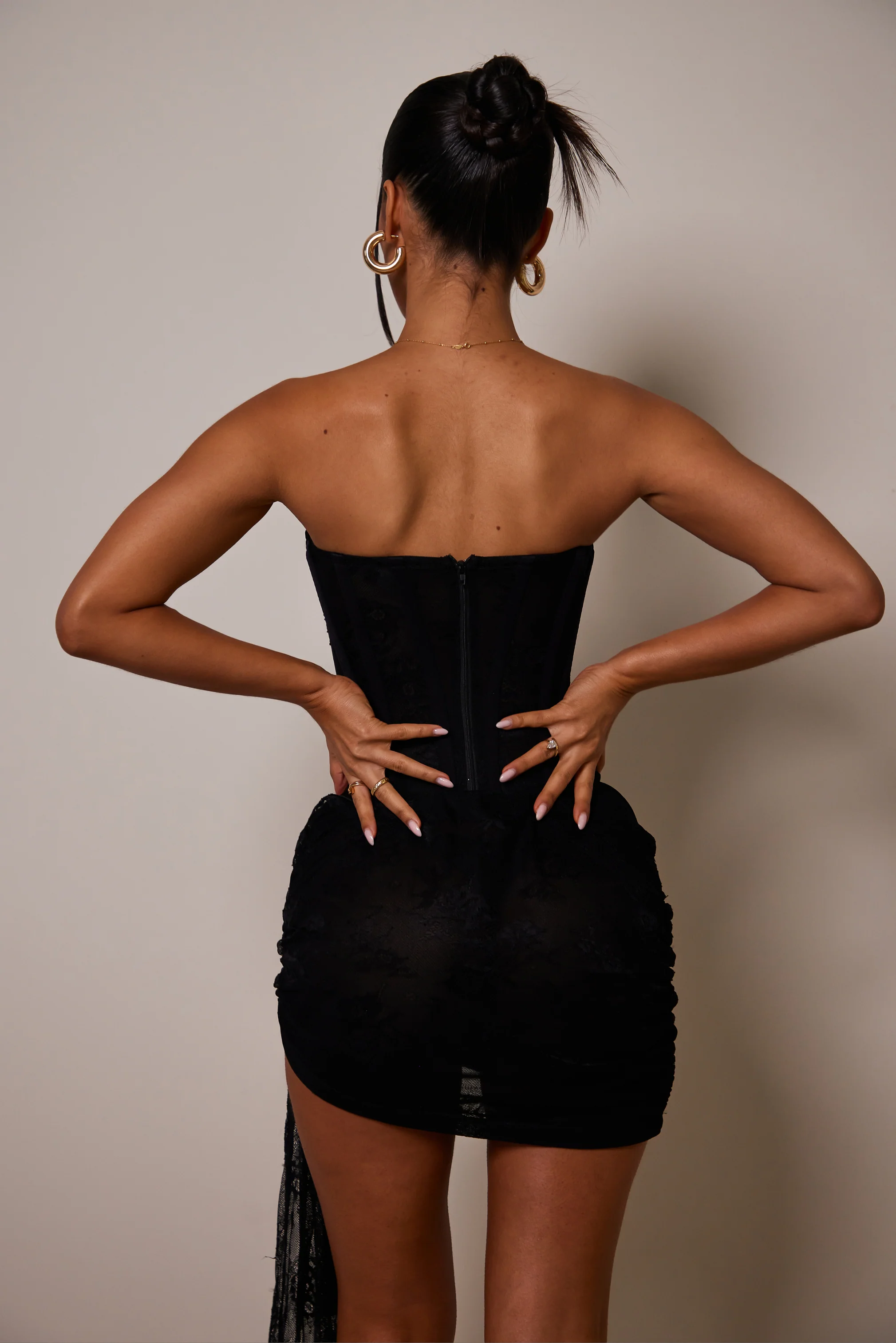 5719-the-lace-trim-ruche-skirt-set-black-8.webp The Lace trim ruche skirt set- Black