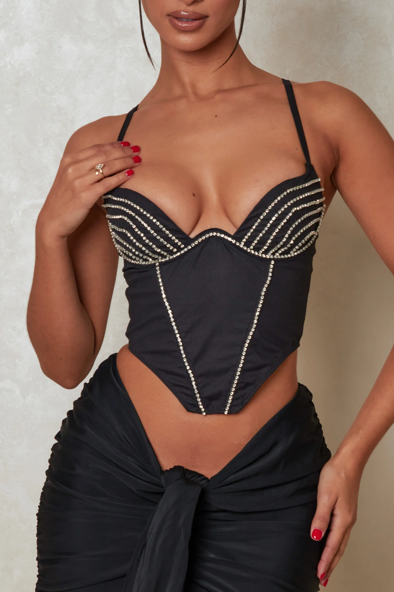 The Diamond Detail Corset in Black